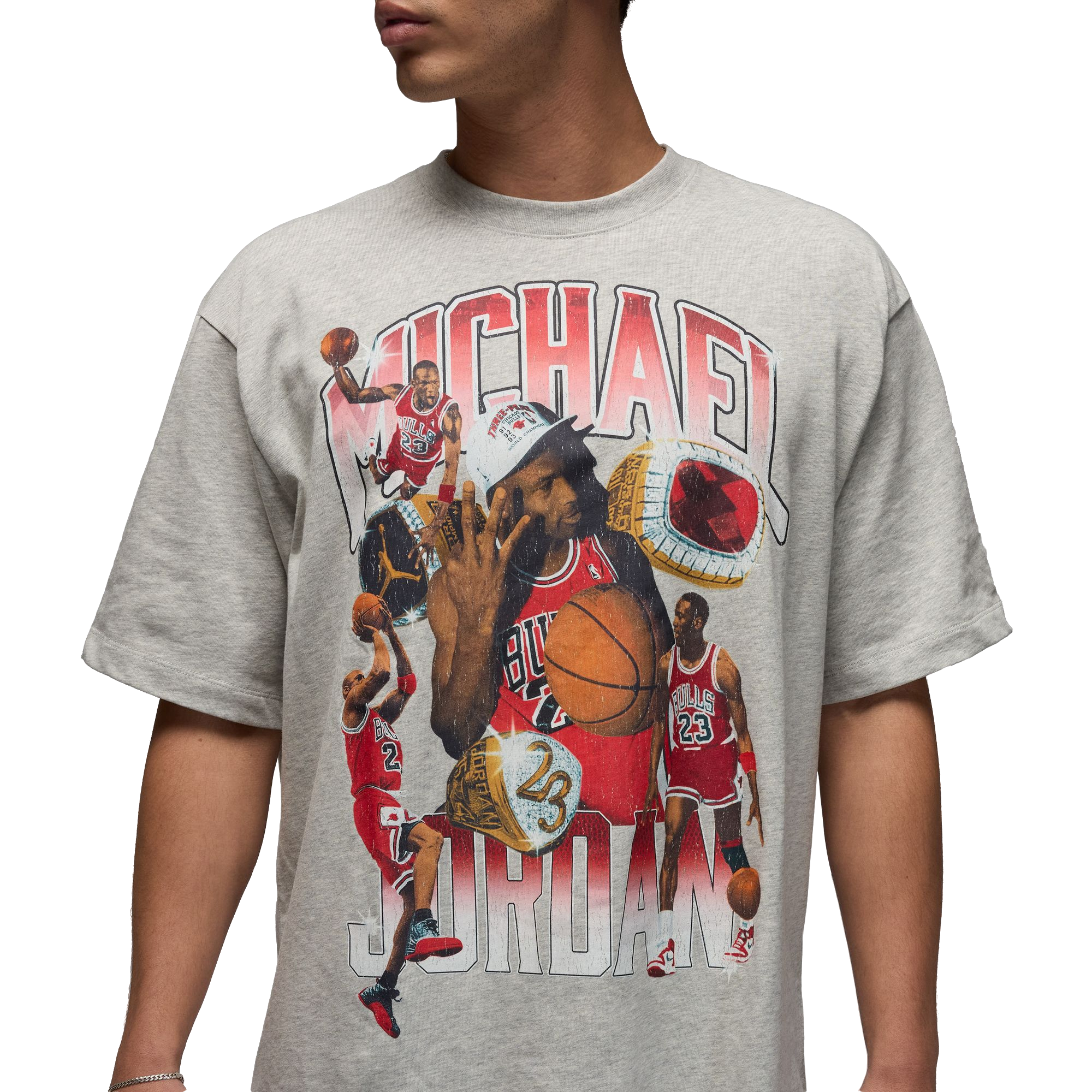 Jordan Men's Essentials Photo Tee - HEATHER/GREY Thumbnail View 4