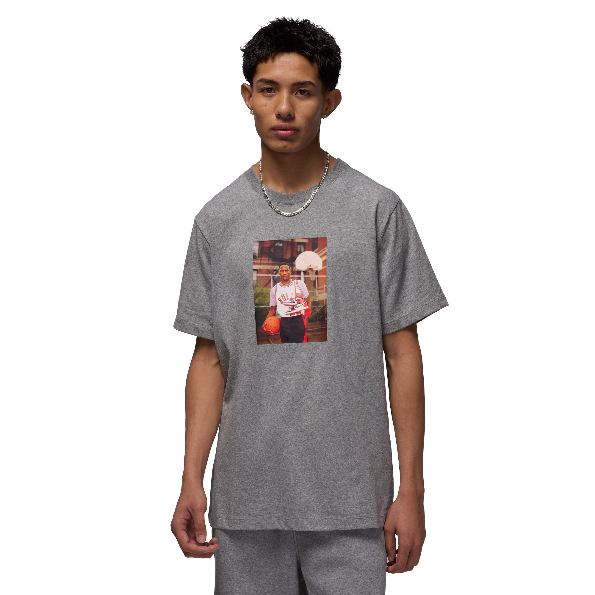 Jordan Men's Brand Photo Tee - Grey - GREY Thumbnail View 1