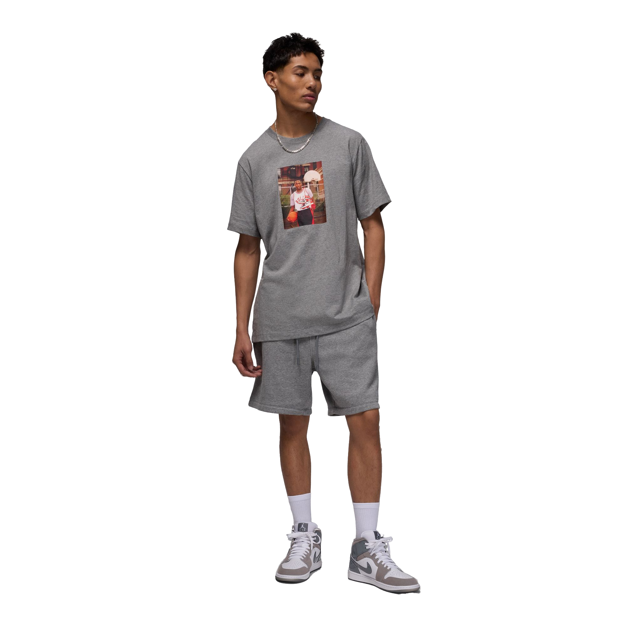 Jordan Men's Brand Photo Tee - Grey - GREY Thumbnail View 5