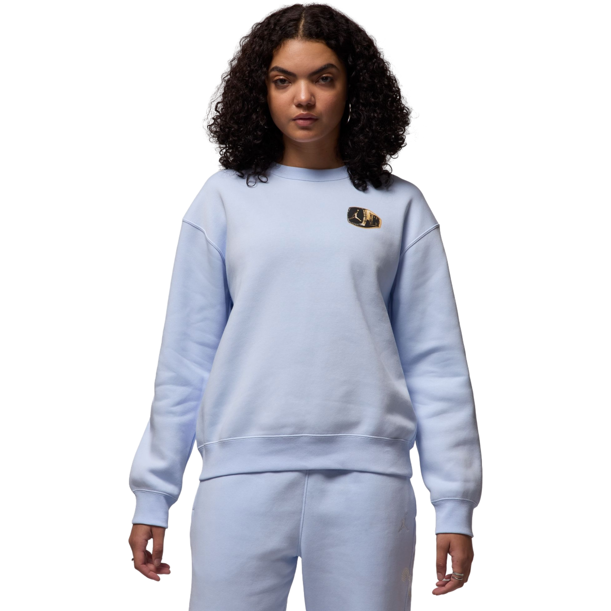 Jordan Women's Brooklyn Fleece Crewneck Sweatshirt - Blue - BLUE Thumbnail View 1