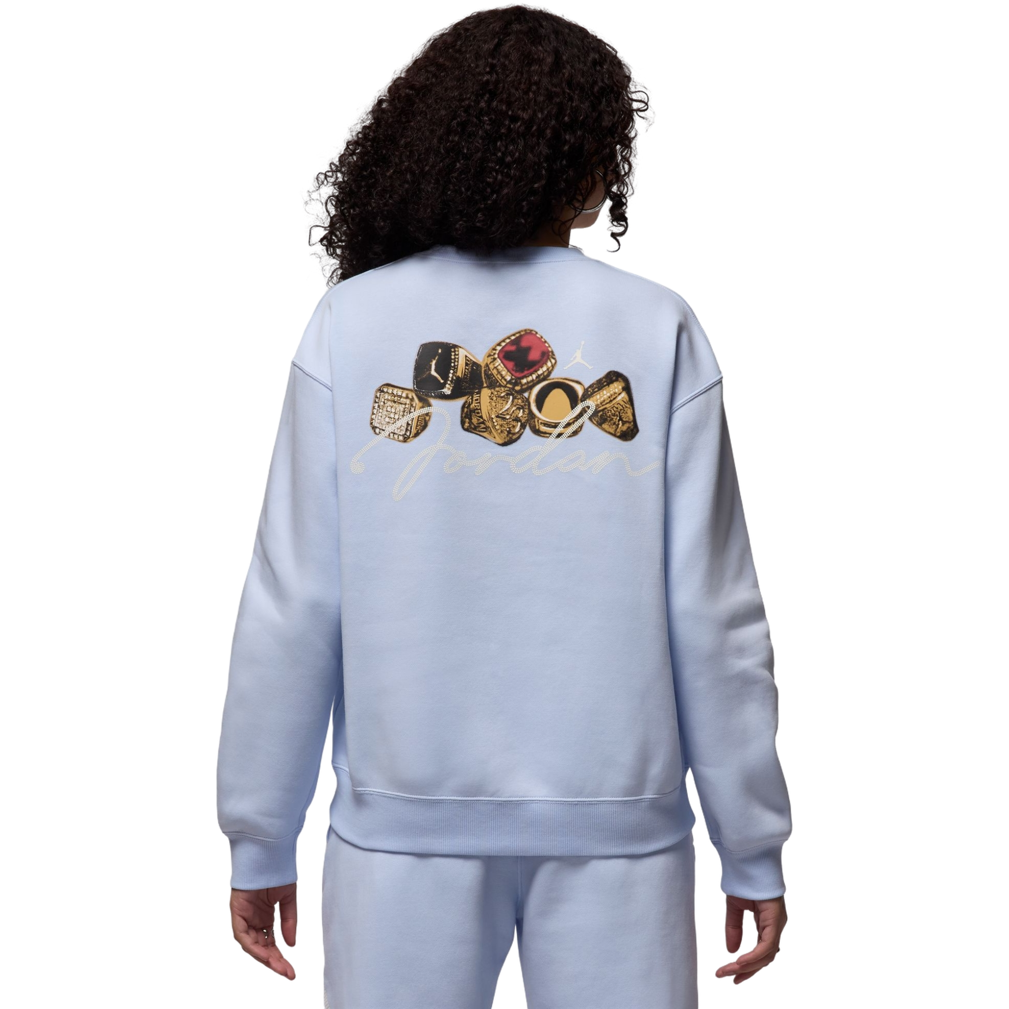 Jordan Women's Brooklyn Fleece Crewneck Sweatshirt - BLUE Thumbnail View 2