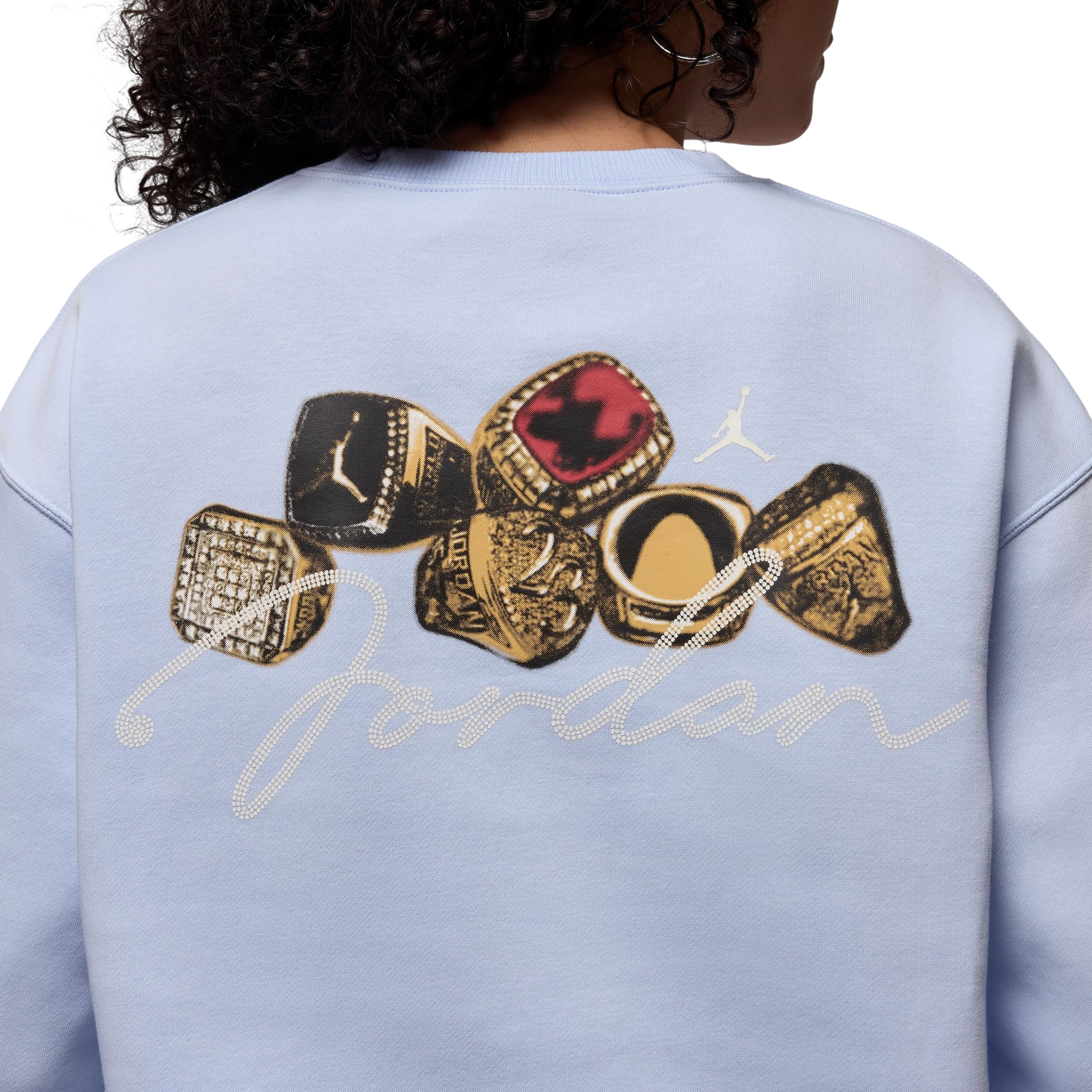 Jordan Women's Brooklyn Fleece Crewneck Sweatshirt - BLUE Thumbnail View 4