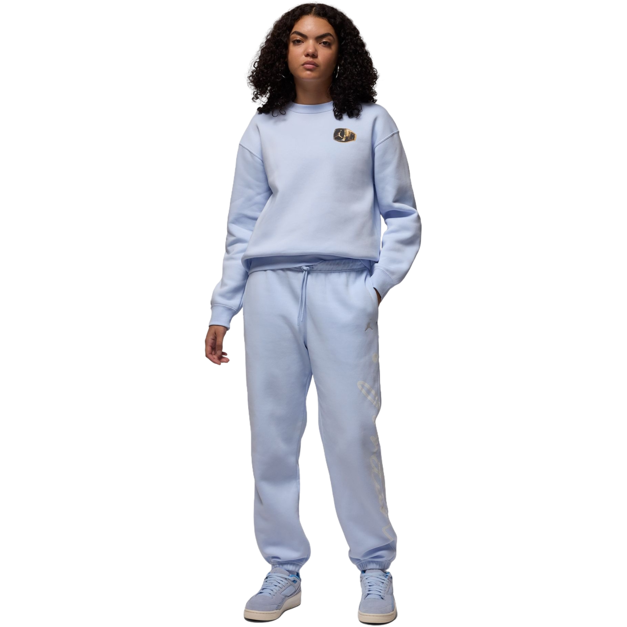 Jordan Women's Brooklyn Fleece Crewneck Sweatshirt - Blue - BLUE Thumbnail View 5