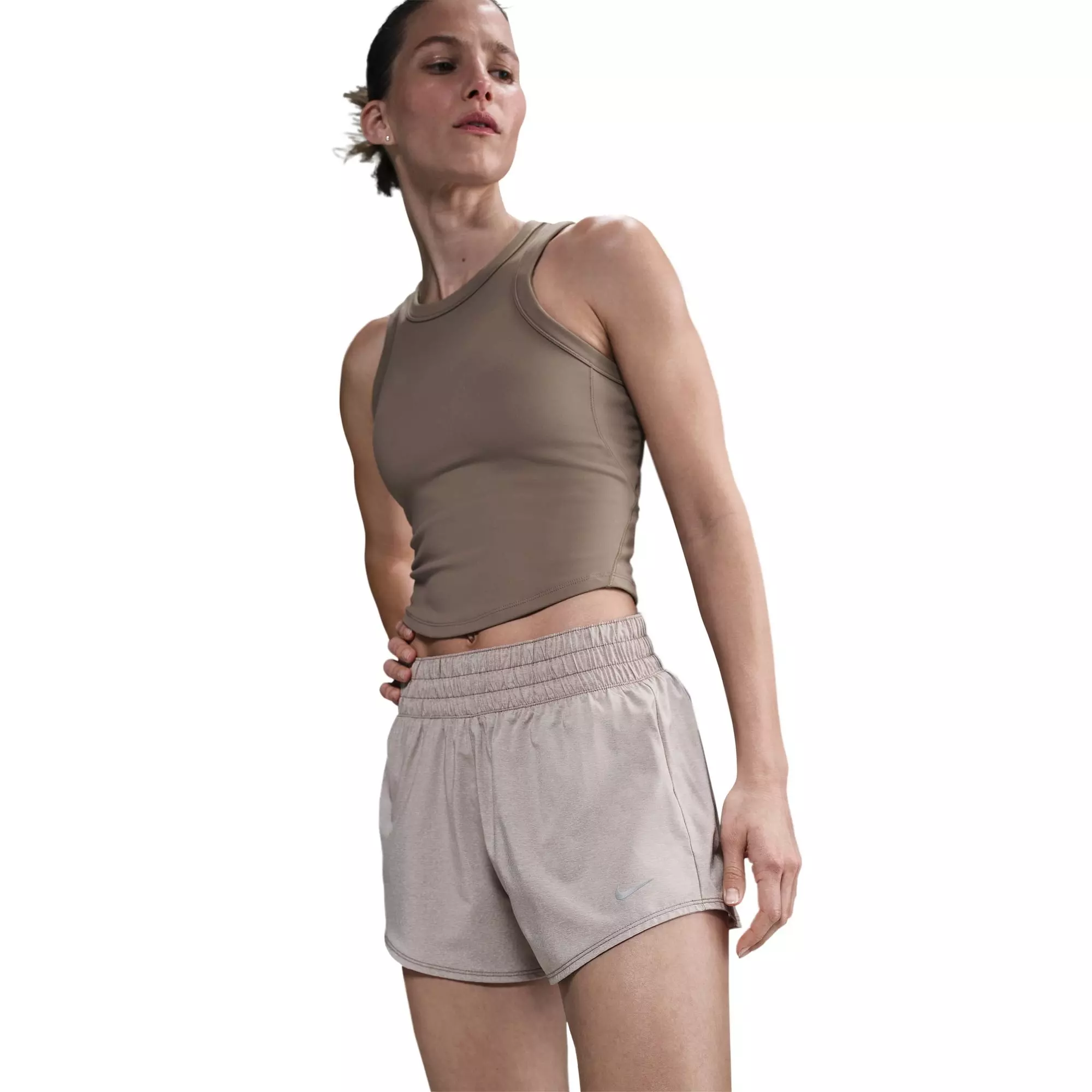 Nike Women's One Dri-FIT Mid-Rise 3" Brief-Lined Shorts - BROWN