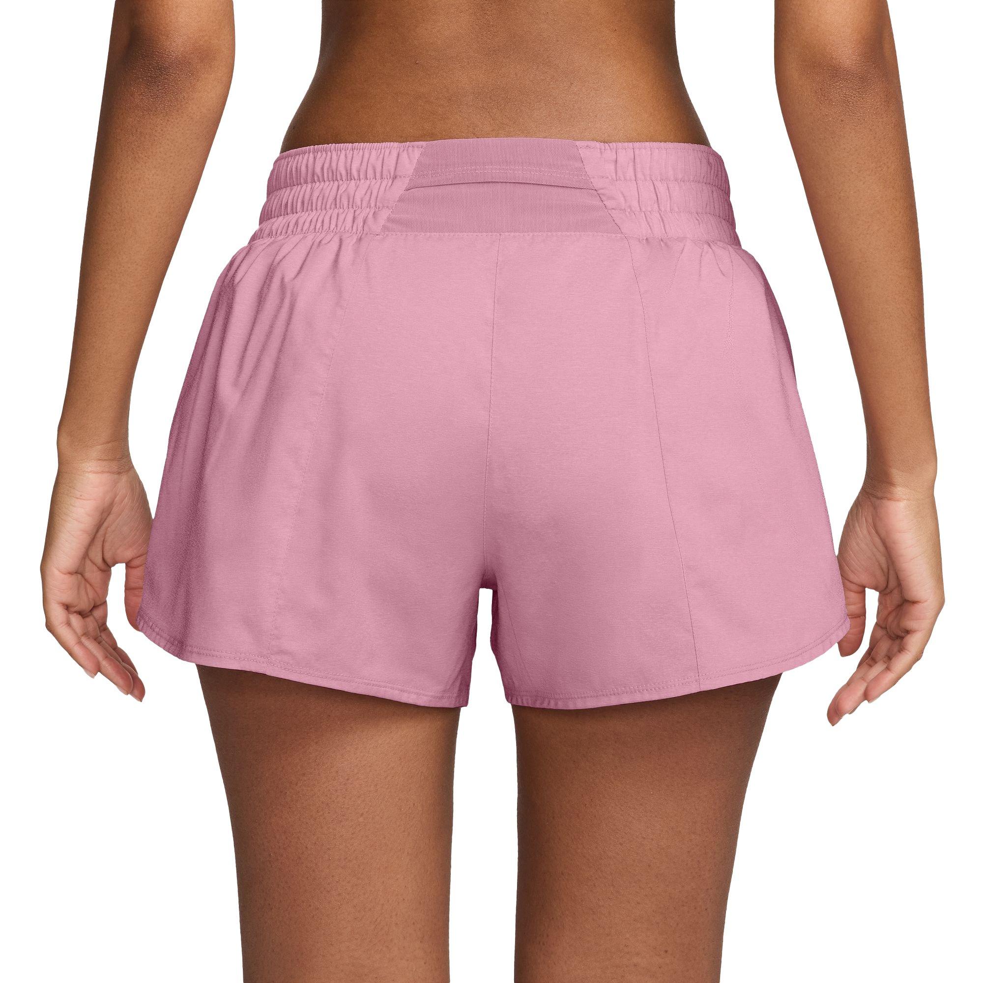 Nike Women's One Dri-FIT Mid-Rise 3" Brief-Lined Shorts-Pink - PINK Thumbnail View 2
