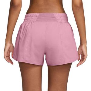 Nike Women's One Dri-FIT Mid-Rise 3" Brief-Lined Shorts-Pink
