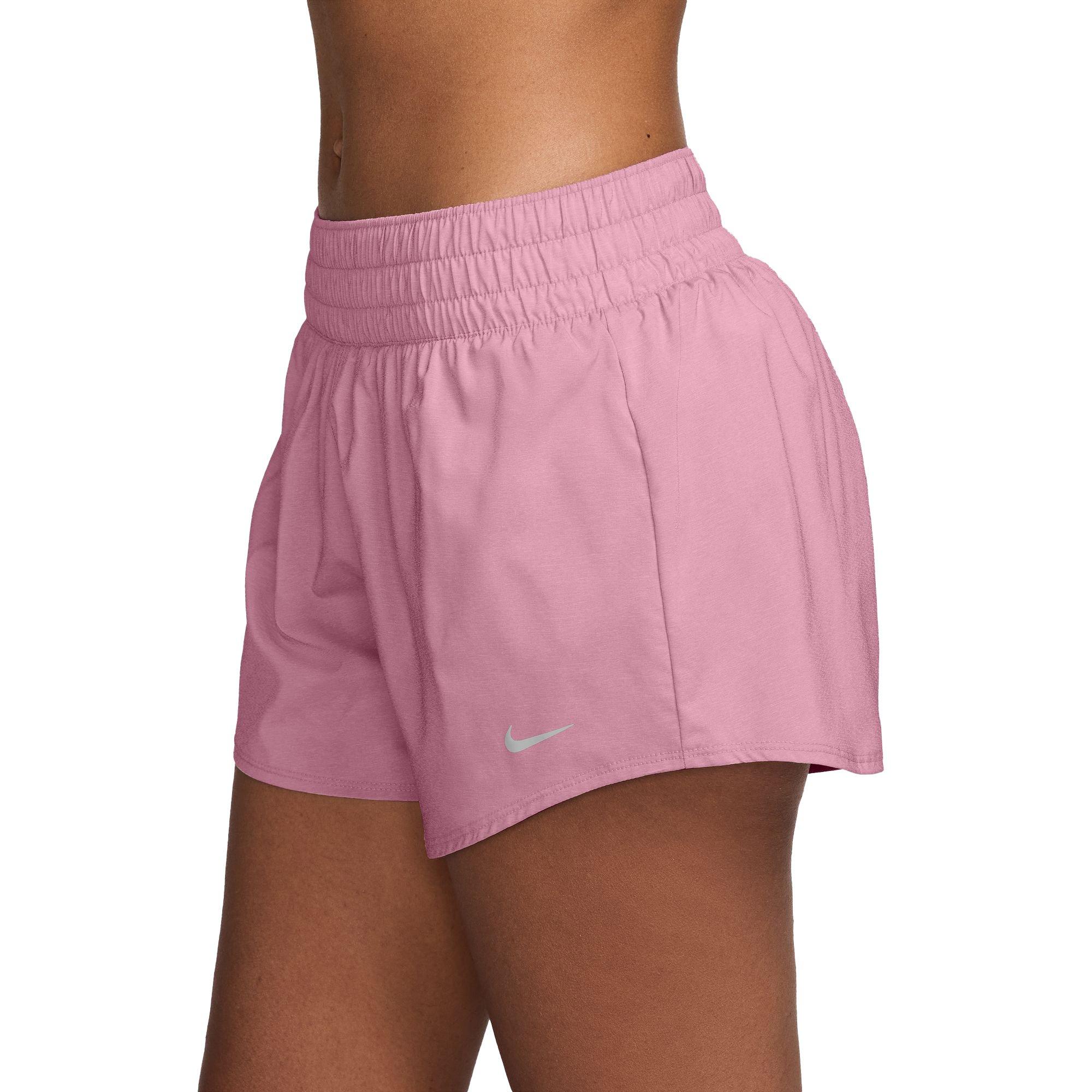 Nike Women's One Dri-FIT Mid-Rise 3" Brief-Lined Shorts-Pink - PINK Thumbnail View 3