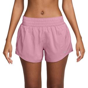 Nike Women's One Dri-FIT Mid-Rise 3" Brief-Lined Shorts-Pink