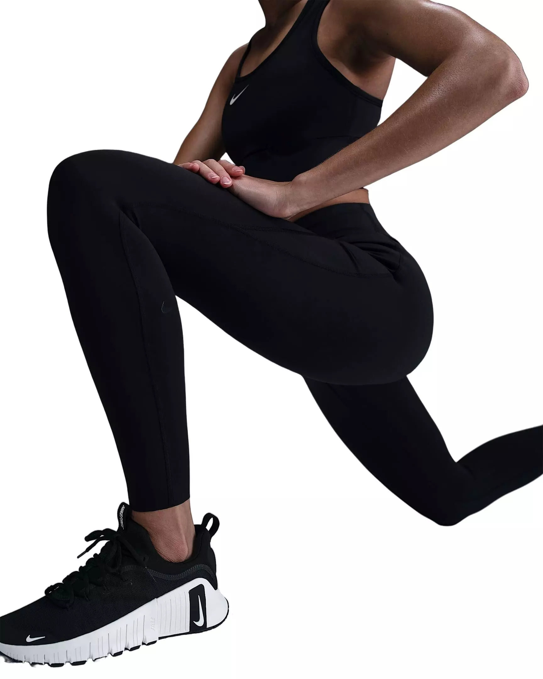 Nike Women's Universa Med-Support High-Waisted 7/8 SP25 Leggings w/Pockets - Black - BLACK