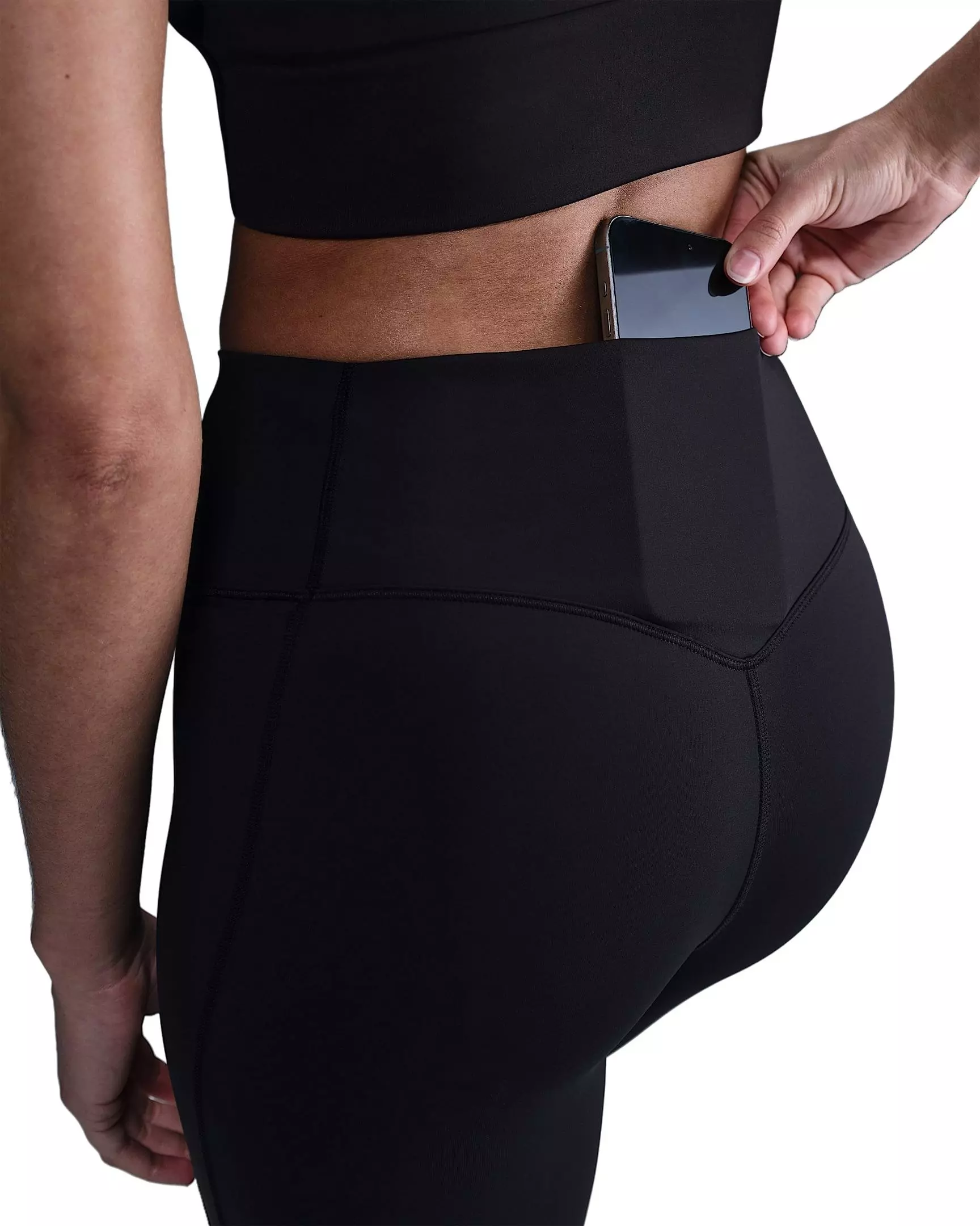 Nike Women's Universa Med-Support High-Waisted 7/8 SP25 Leggings w/Pockets - Black - BLACK