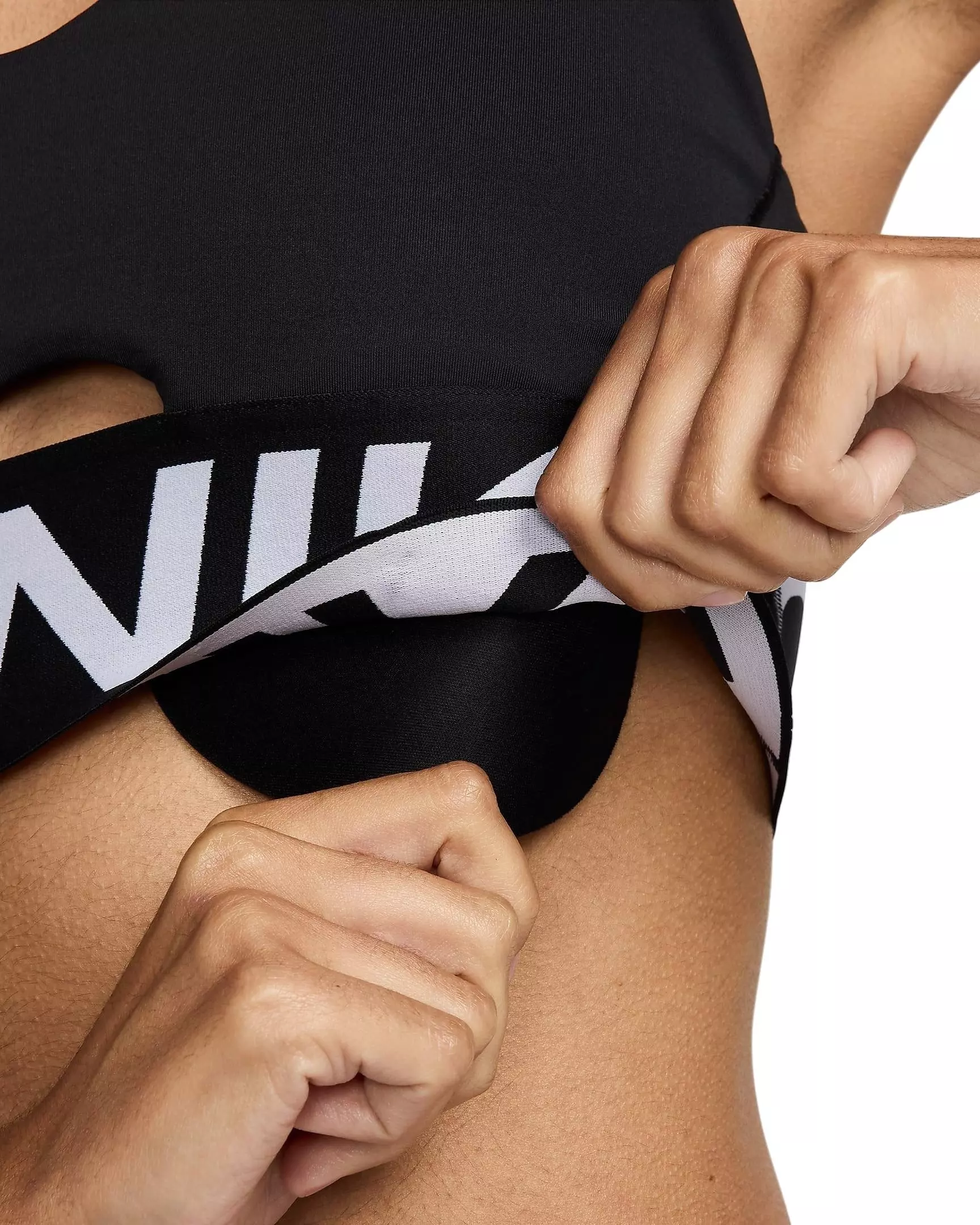 Nike Women's Pro Indy Plunge SP25 Med-Support Padded Sports Bra -Black - BLACK