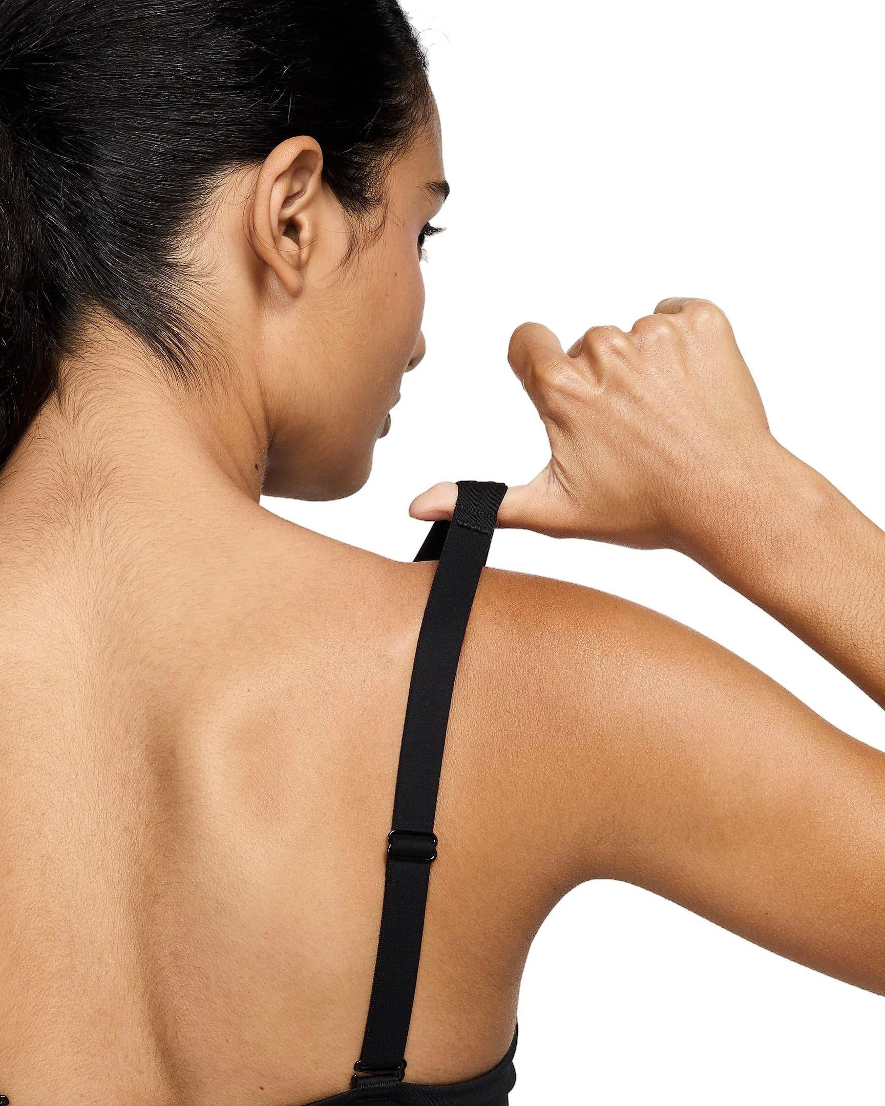 Nike Women's Pro Indy Plunge SP25 Med-Support Padded Sports Bra - Black - BLACK Thumbnail View 7