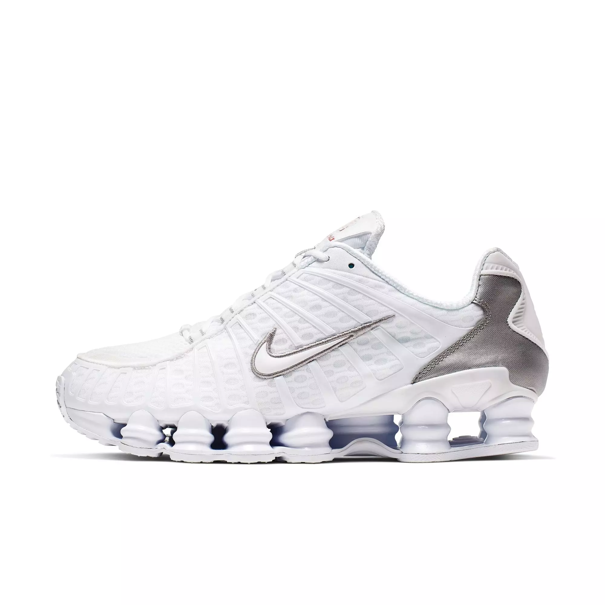 Nike Shox TL "White/Metallic Silver/Max Orange" Men's Shoe - WHITE/SILVER