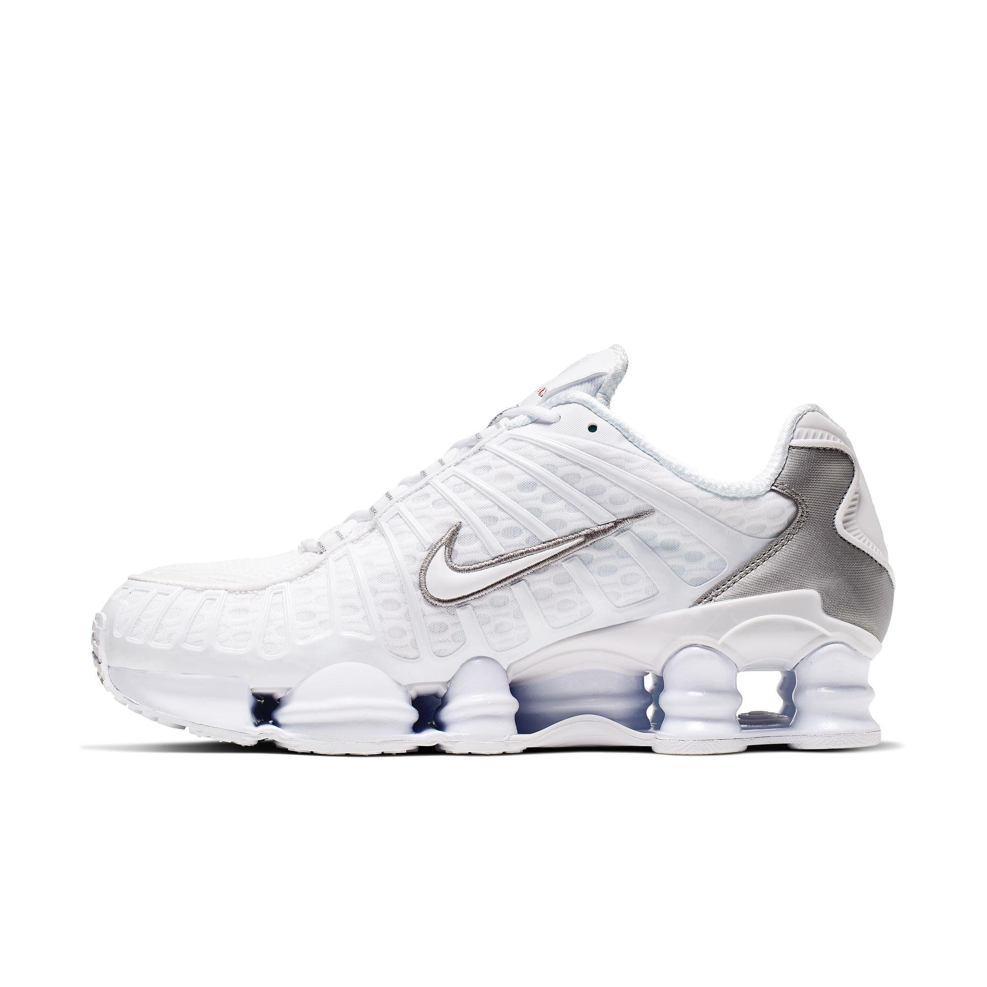Nike Shox TL "White/Metallic Silver/Max Orange" Men's Shoe - WHITE/SILVER Thumbnail View 4