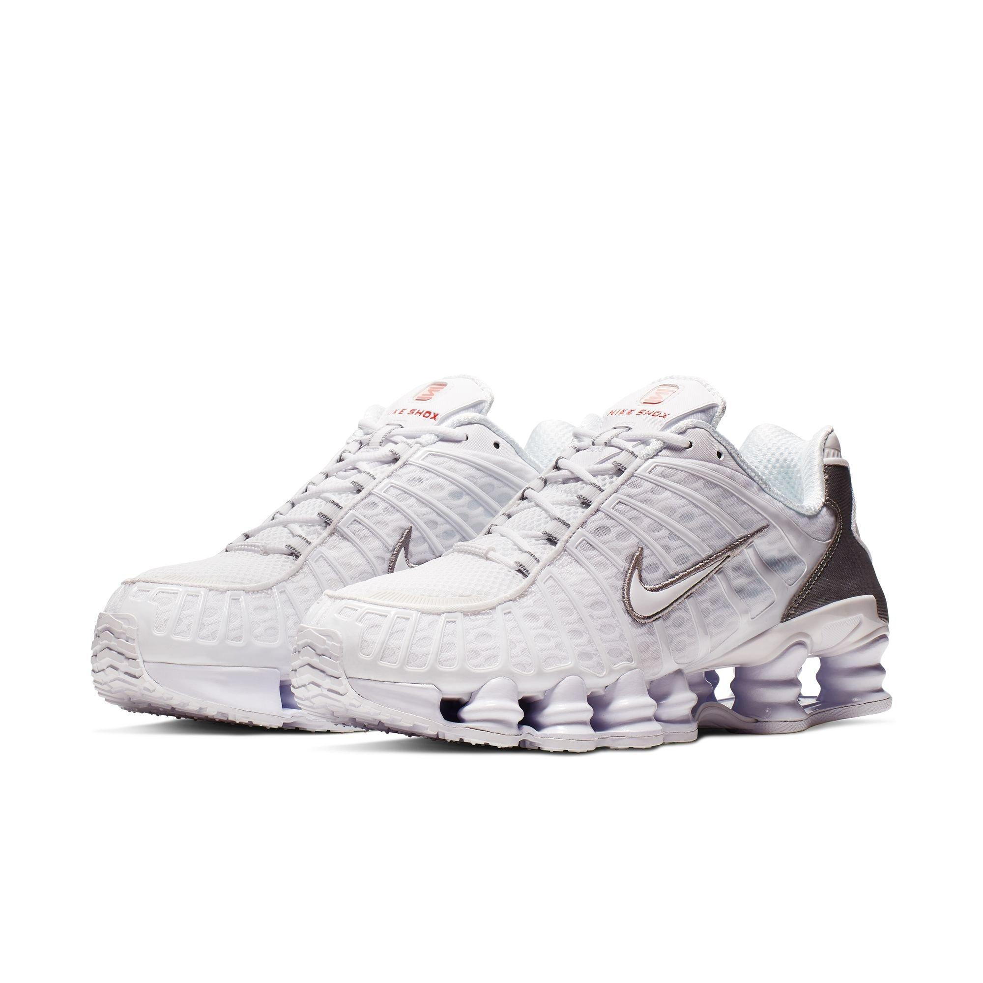 Nike Shox TL "White/Metallic Silver/Max Orange" Men's Shoe - WHITE/SILVER Thumbnail View 5