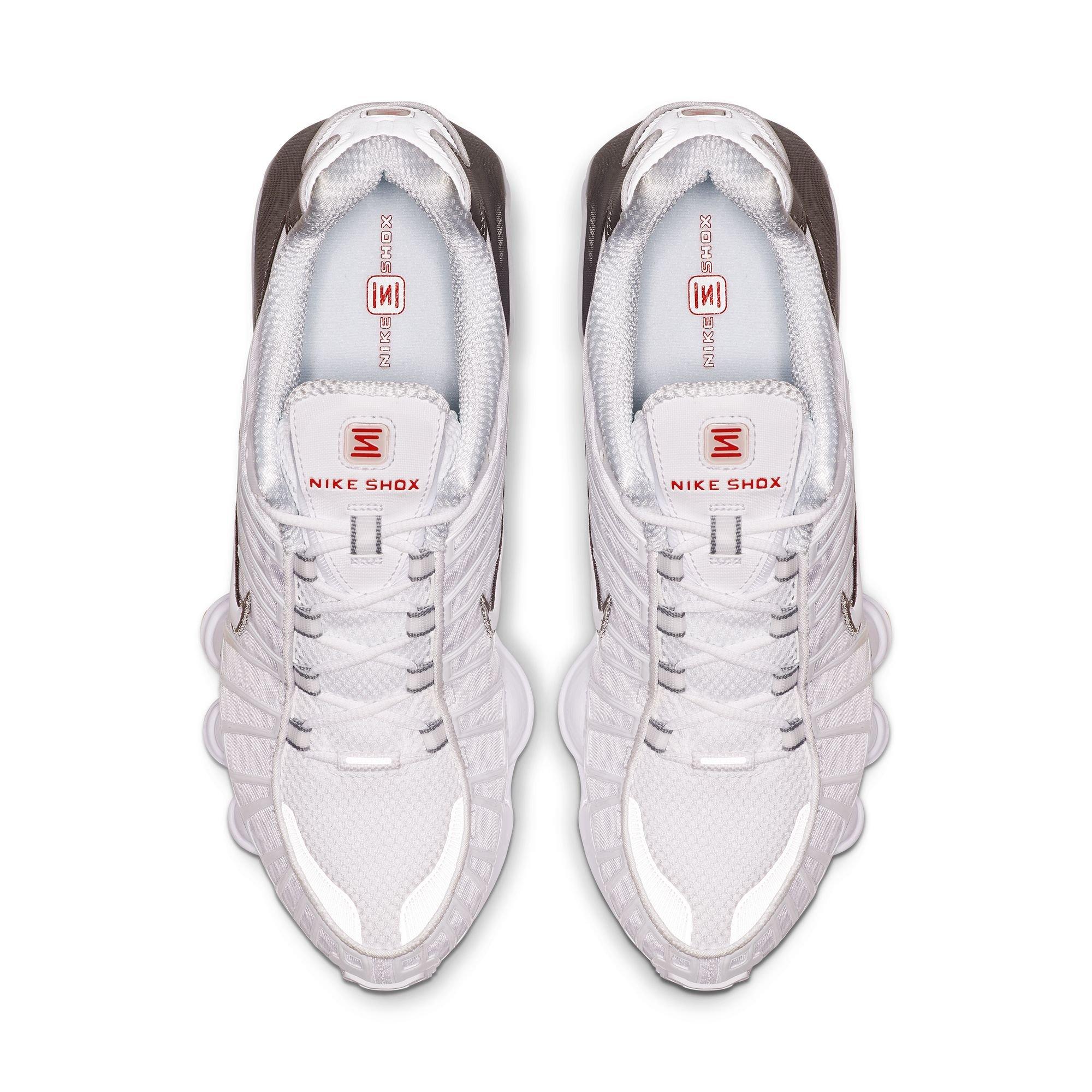Nike Shox TL "White/Metallic Silver/Max Orange" Men's Shoe - WHITE/SILVER Thumbnail View 6