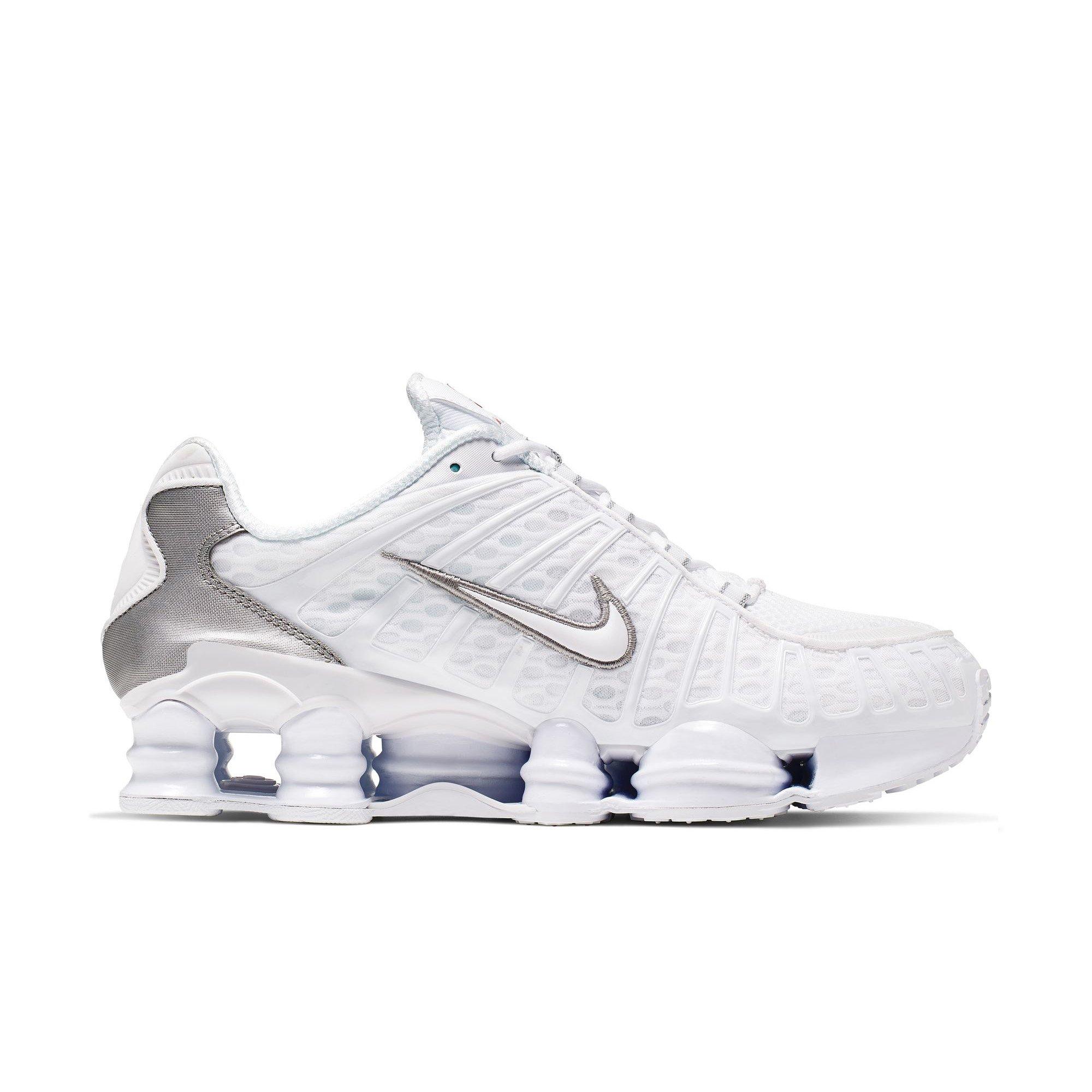 Nike Shox TL "White/Metallic Silver/Max Orange" Men's Shoe - WHITE/SILVER Thumbnail View 2