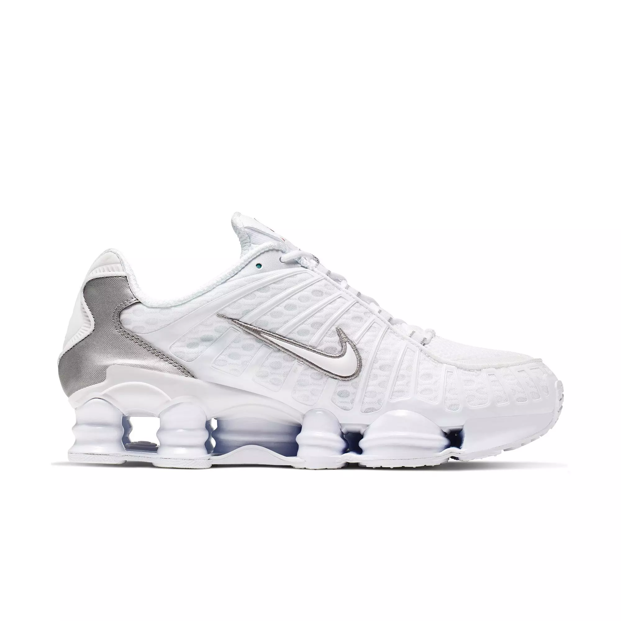 Nike Shox TL "White/Metallic Silver/Max Orange" Men's Shoe - WHITE/SILVER