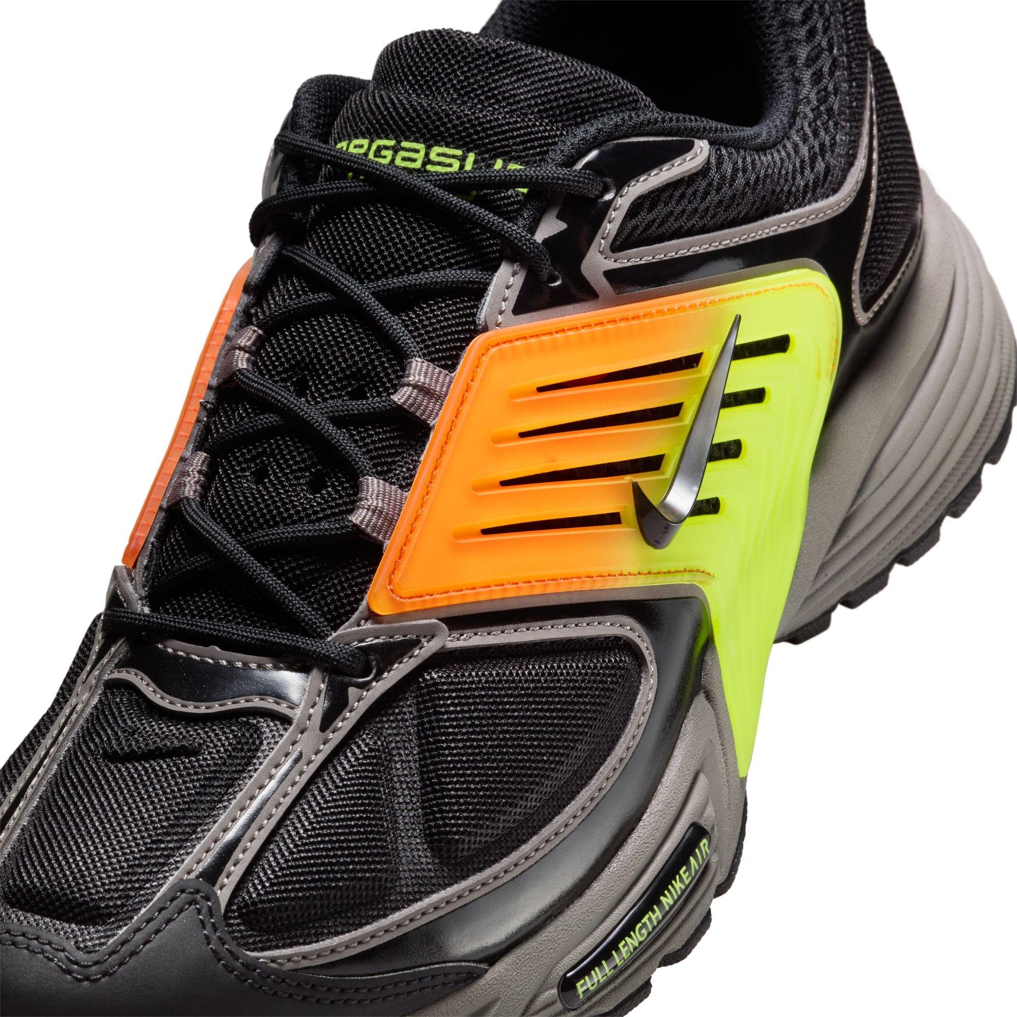 Nike Air Pegasus Wave "Flat Pewter" Men's Shoe - BLACK-FLAT PEWTER/SAFETY ORANGE Thumbnail View 4