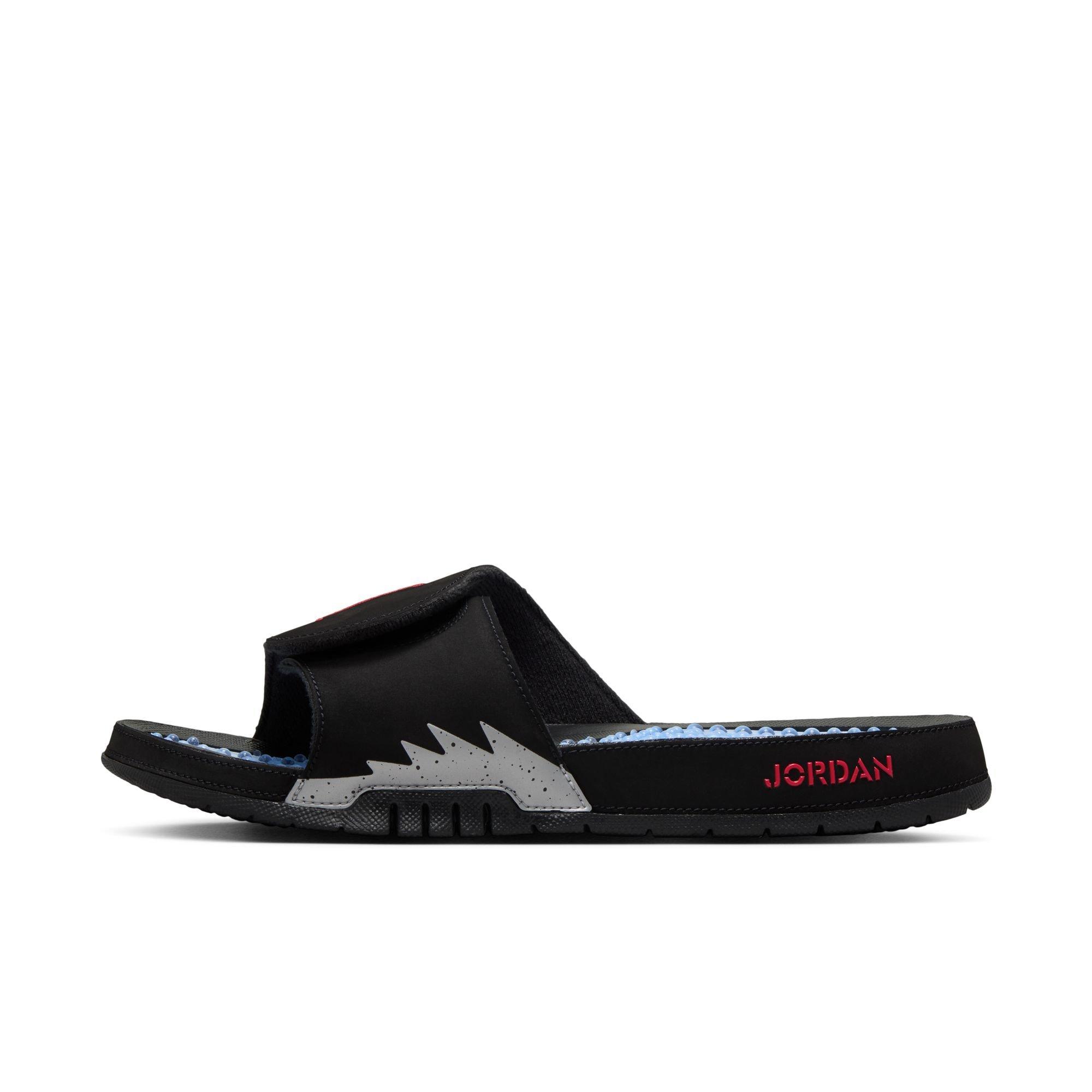 Jordan Hydro V Retro "Black/Fire Red/Silver" Men's Slide - BLACK/SILVER Thumbnail View 3