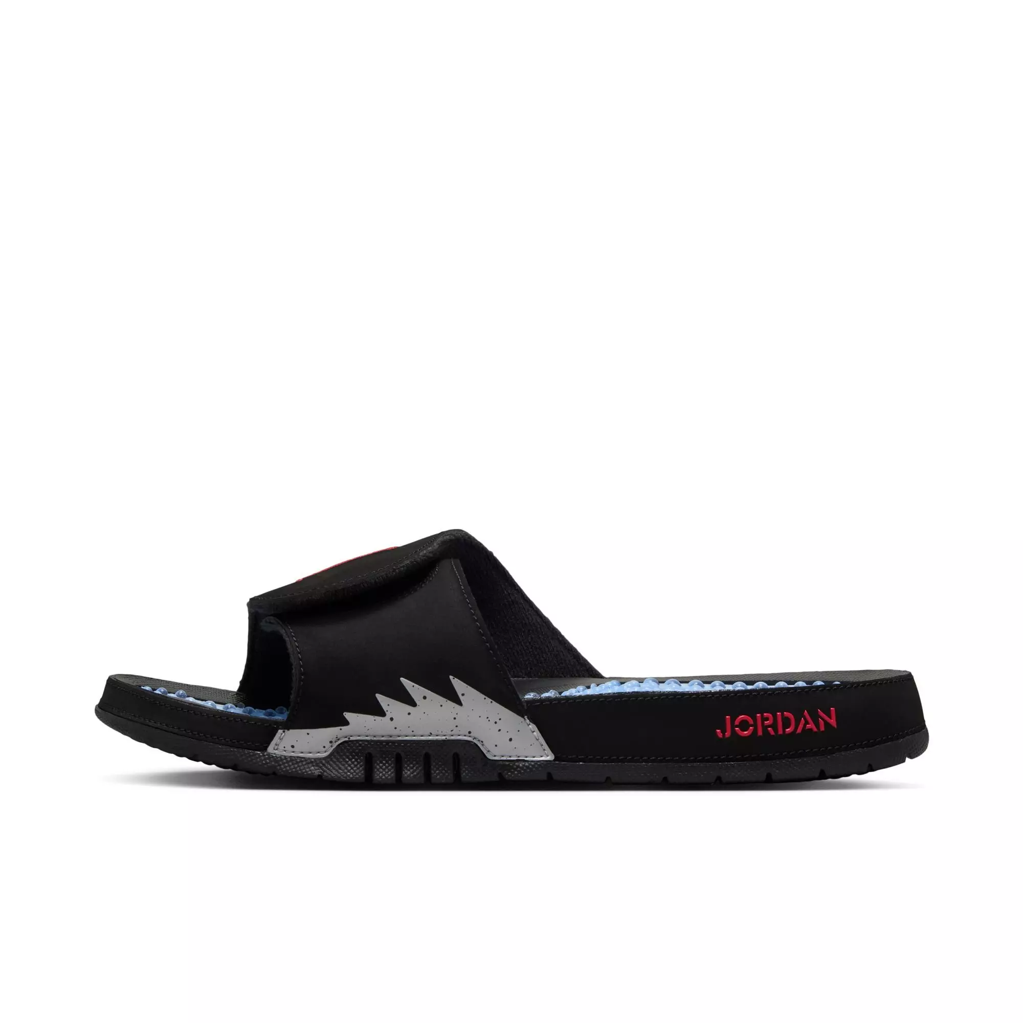 Jordan Hydro V Retro "Black/Fire Red/Silver" Men's Slide - BLACK/SILVER