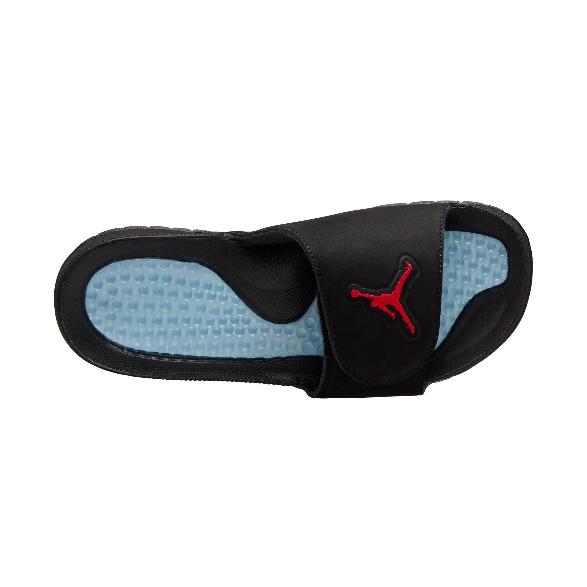 Jordan Hydro V Retro "Black/Fire Red/Silver" Men's Slide - BLACK/SILVER Thumbnail View 7