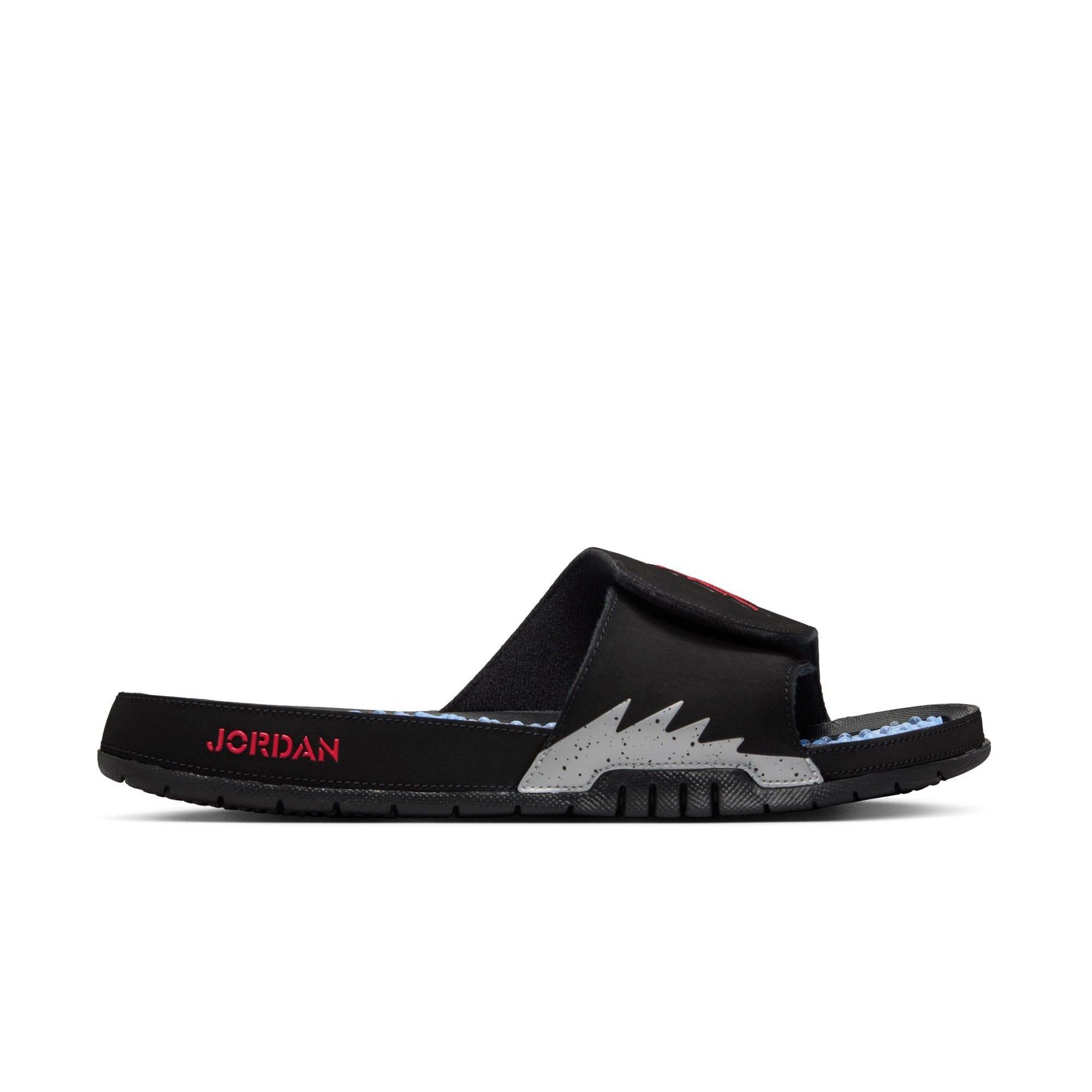 Jordan Hydro V Retro "Black/Fire Red/Silver" Men's Slide - BLACK/SILVER Thumbnail View 1