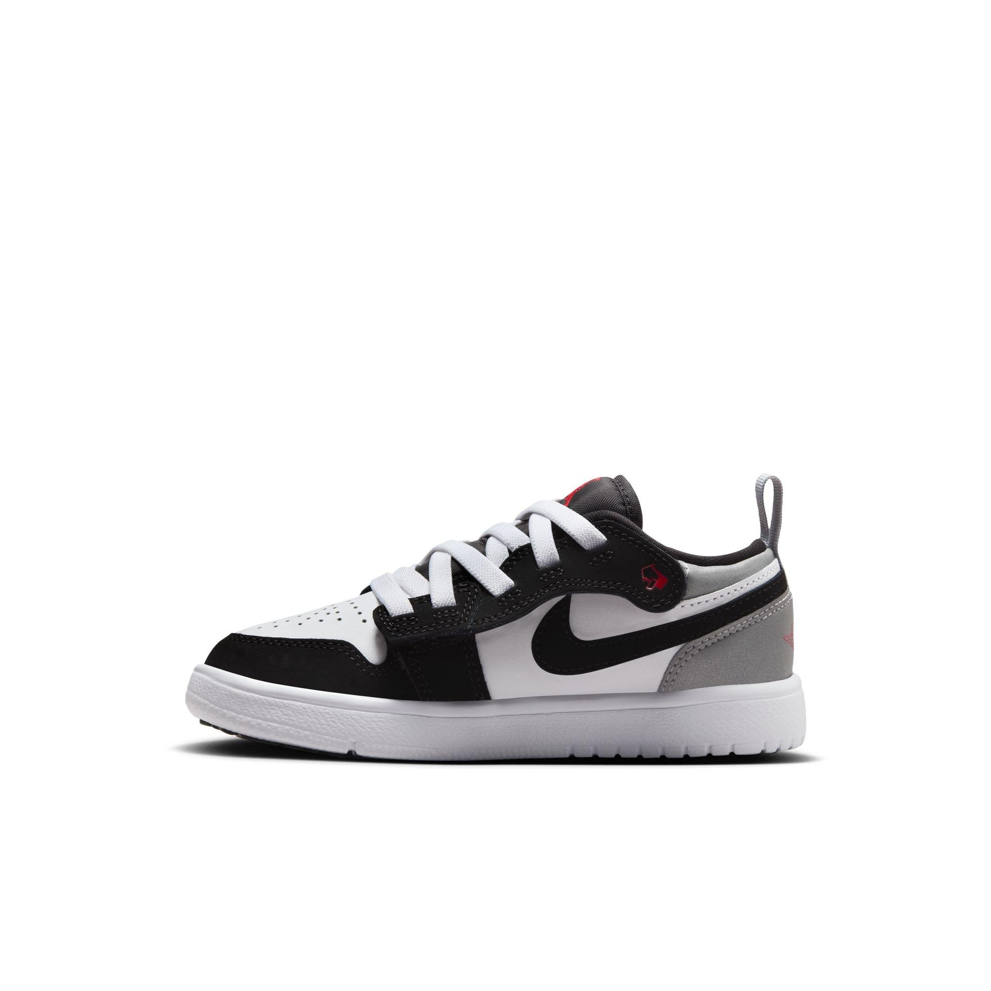 Jordan 1 Low Alt SE Preschool Boys' "White/Fire Red/Black/Matte Silver" Shoe