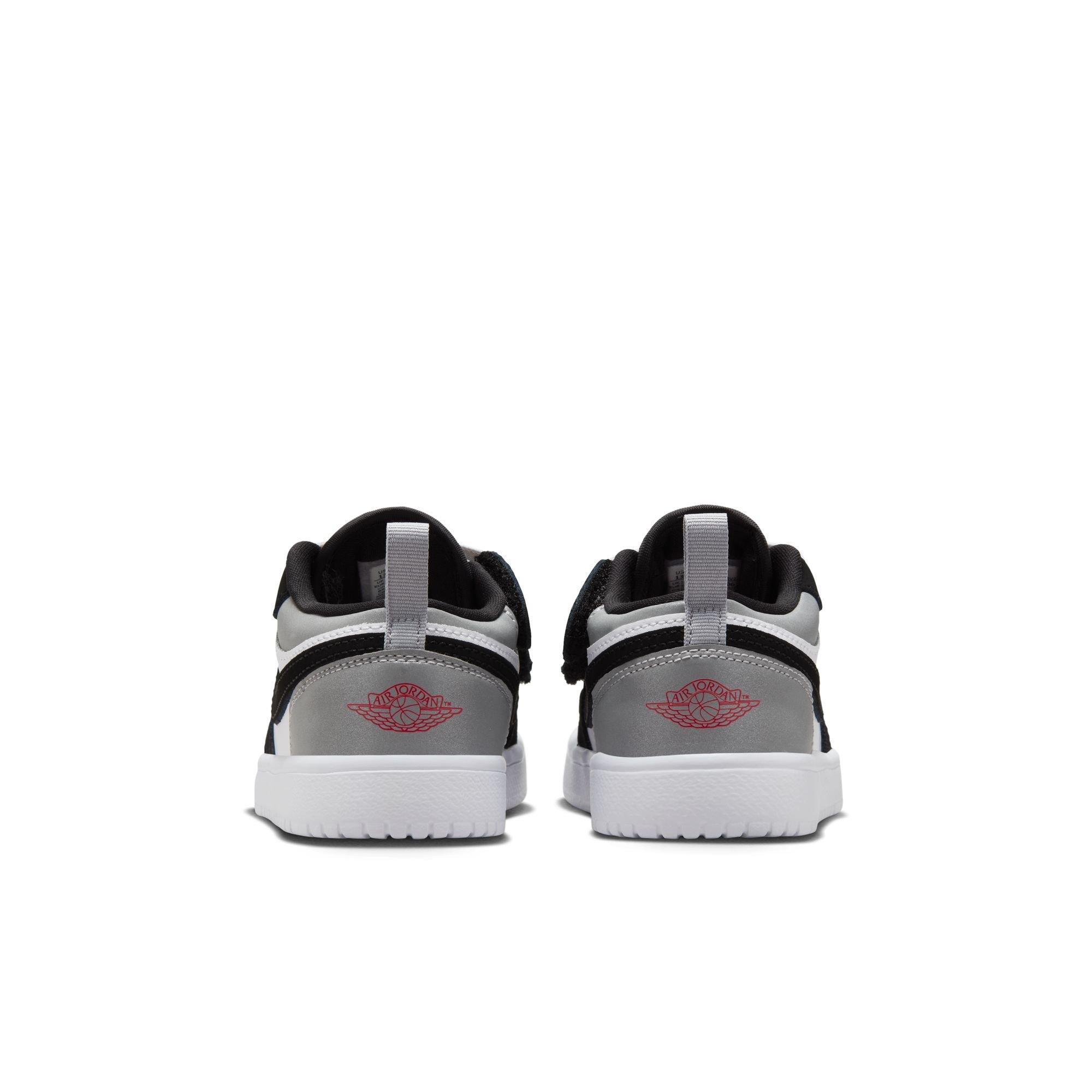 Jordan 1 Low Alt SE Preschool Boys' "White/Fire Red/Black/Matte Silver" Shoe