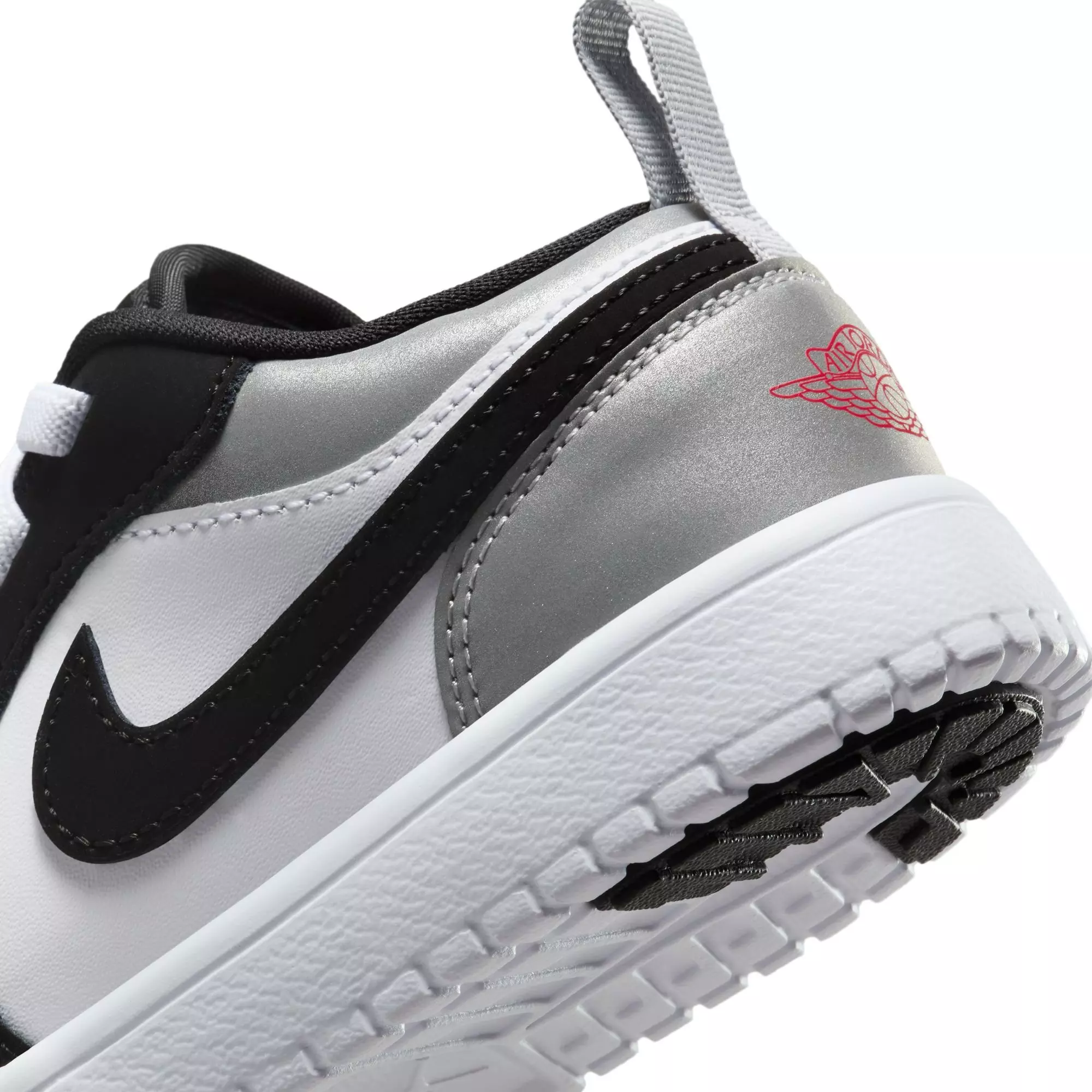 Jordan 1 Low Alt SE "White/Fire Red/Black/Matte Silver" Preschool Boys' Shoe - BLACK/RED