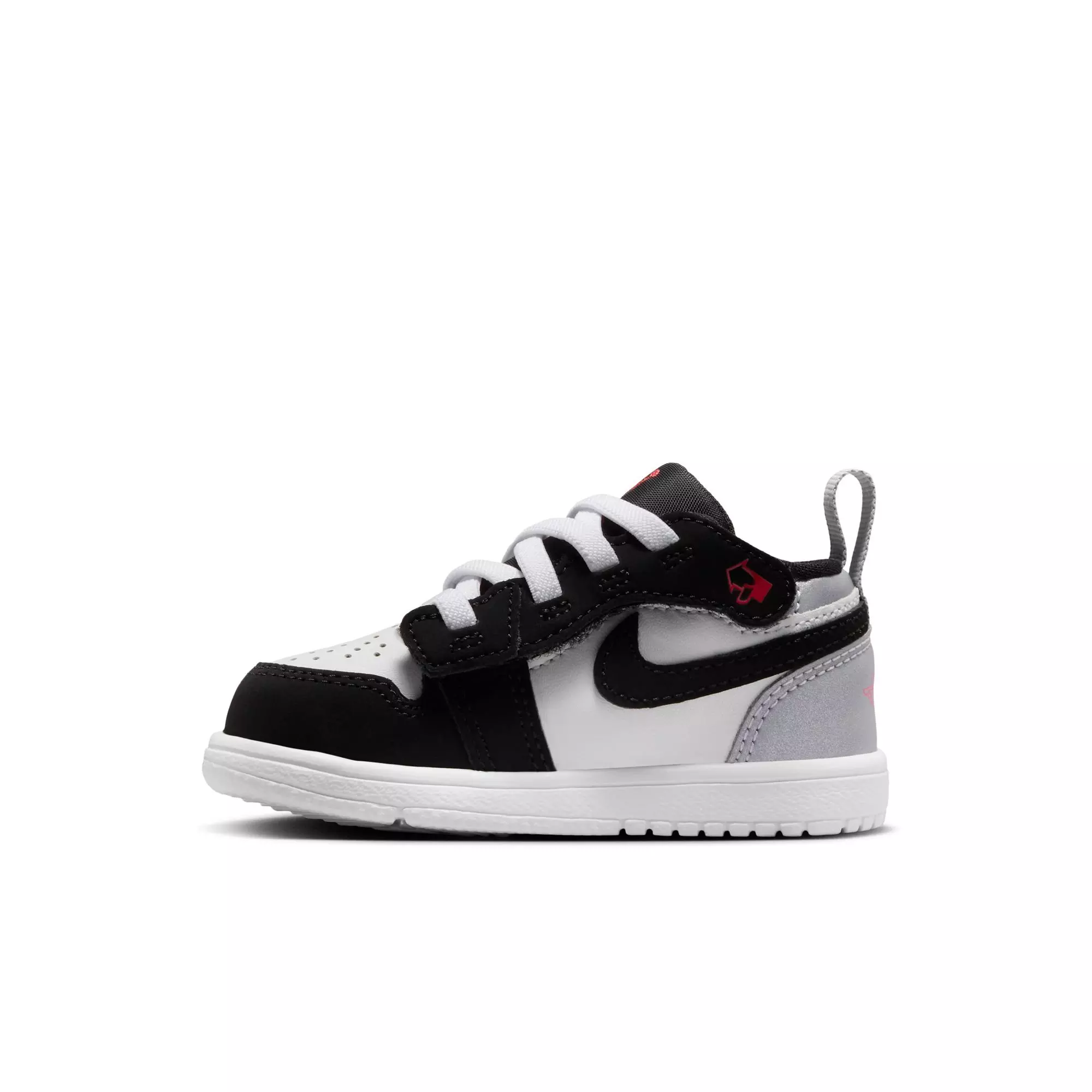 Jordan 1 Low Alt SE "White/Fire Red/Black/Matte Silver" Toddler Boys' Shoe - BLACK/RED