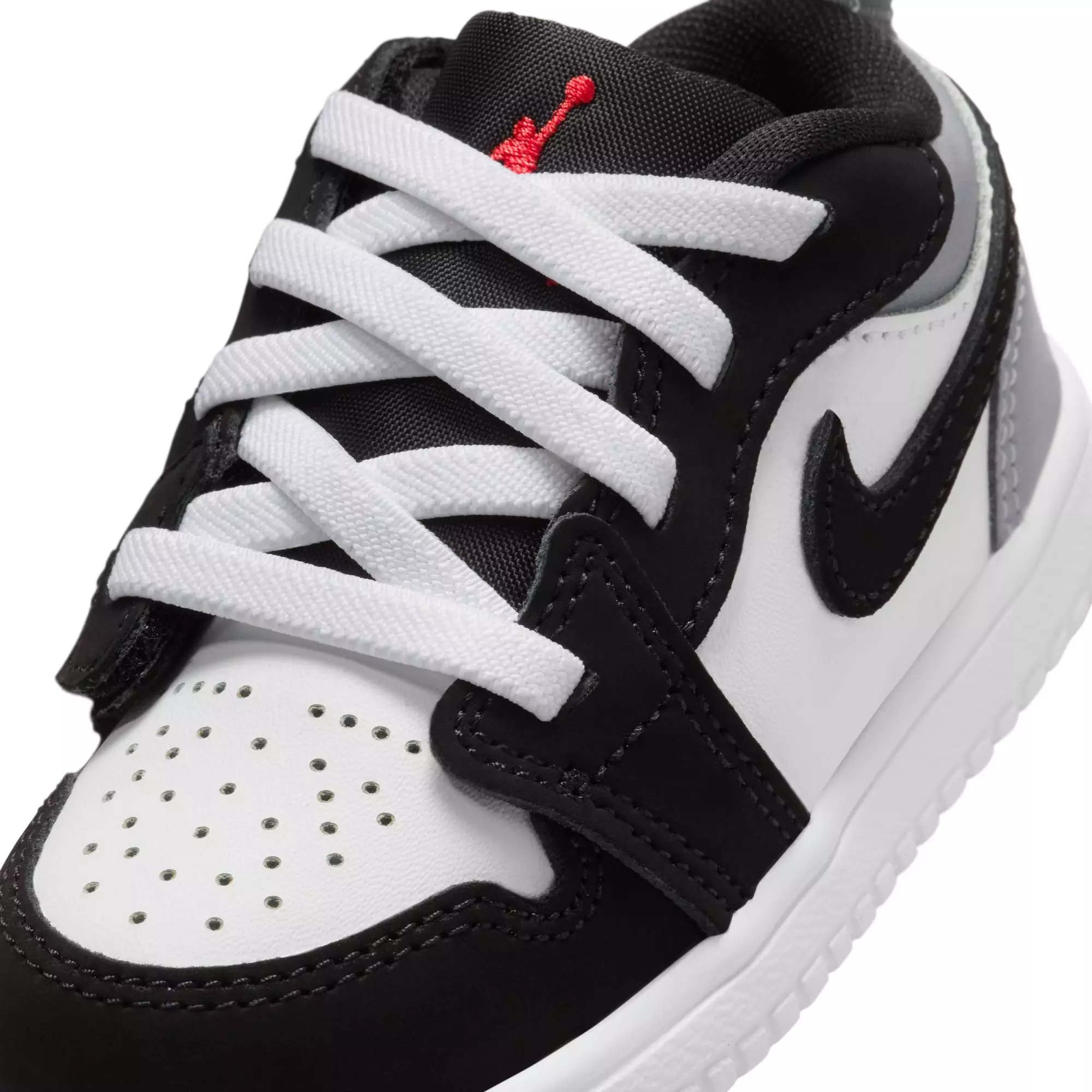 Jordan 1 Low Alt SE "White/Fire Red/Black/Matte Silver" Toddler Boys' Shoe - BLACK/RED