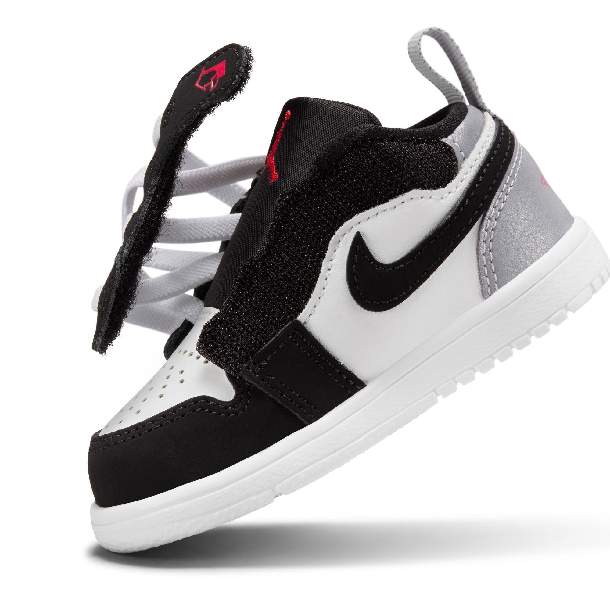 Jordan 1 Low Alt SE Toddler Boys' "White/Fire Red/Black/Matte Silver" Shoe