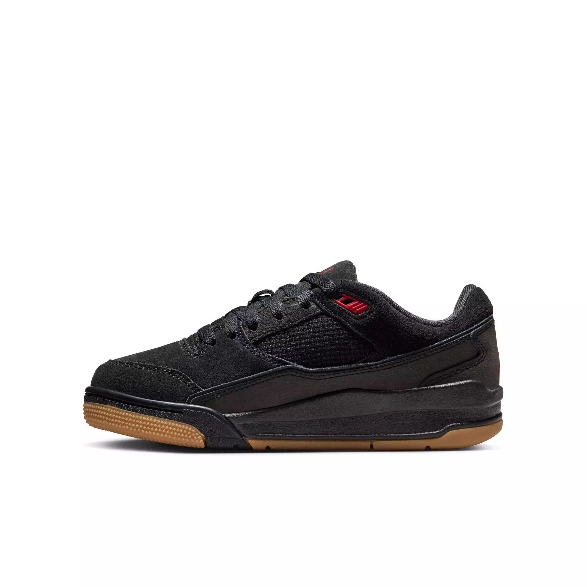 Jordan Flight Court "Black/Varsity Red/Gum Med Brown" Grade School Boys' Shoe - BLACK/GUM