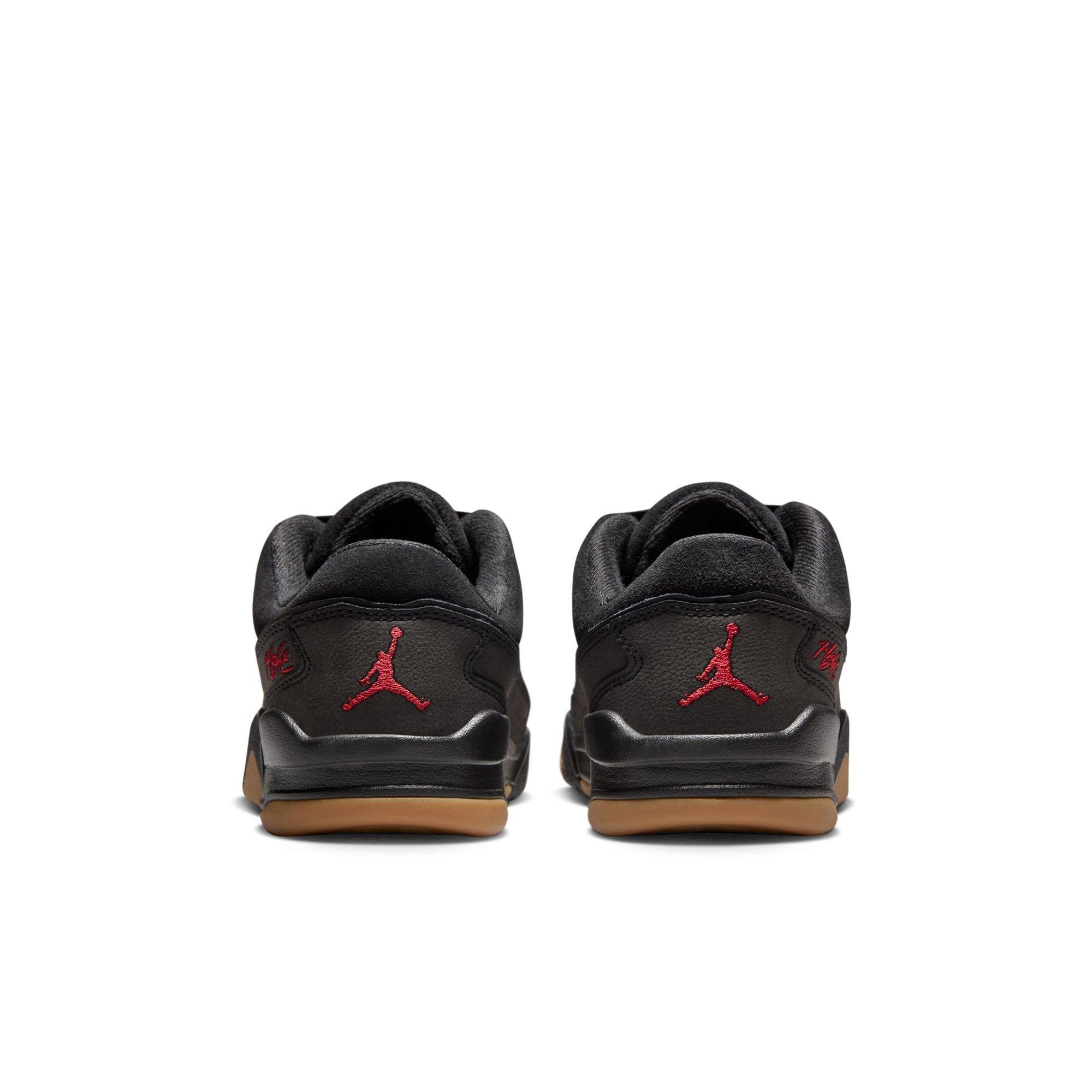 Jordan Flight Court Grade School Boys' "Black/Varsity Red/Gum Med Brown" Shoe