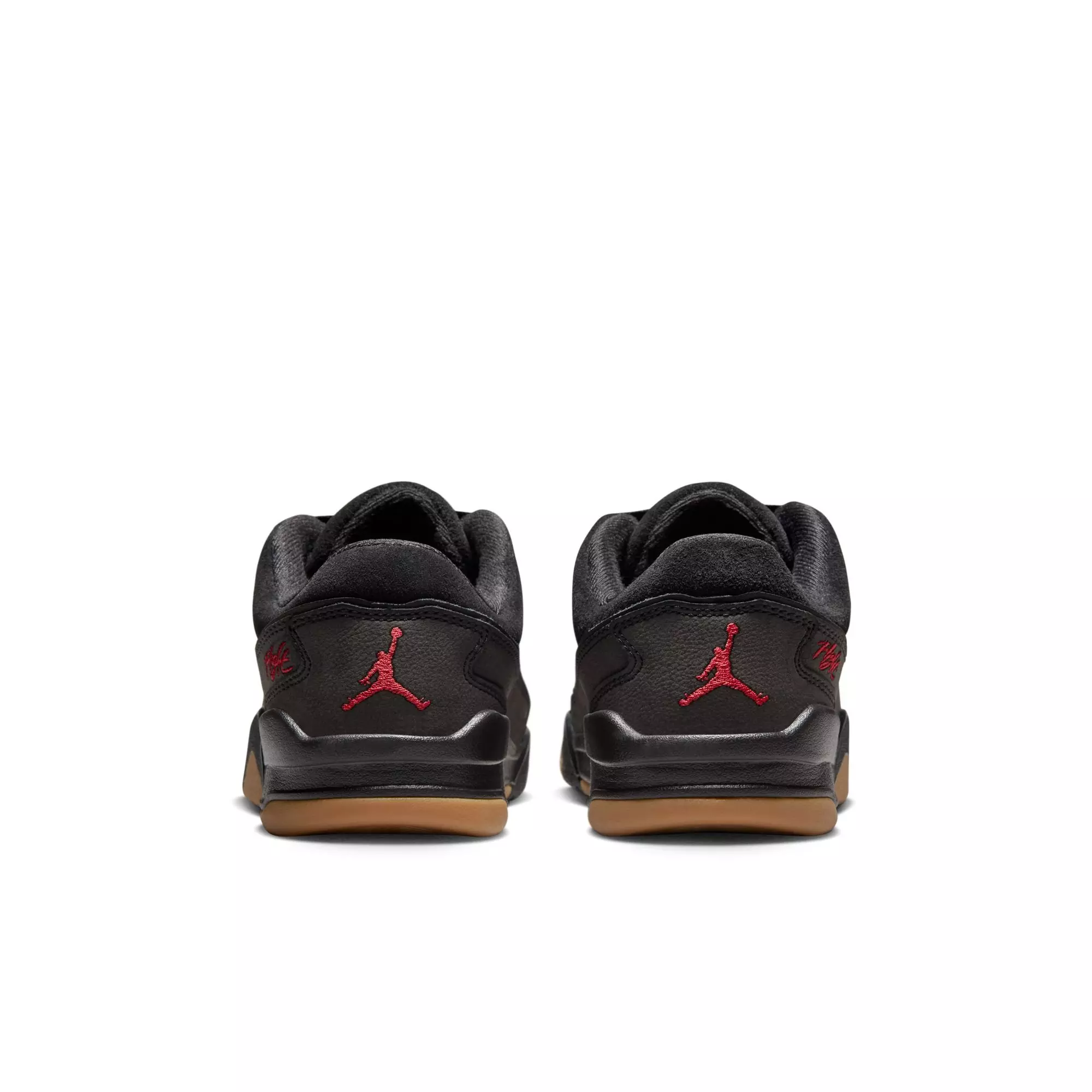 Jordan Flight Court "Black/Varsity Red/Gum Med Brown" Grade School Boys' Shoe - BLACK/GUM