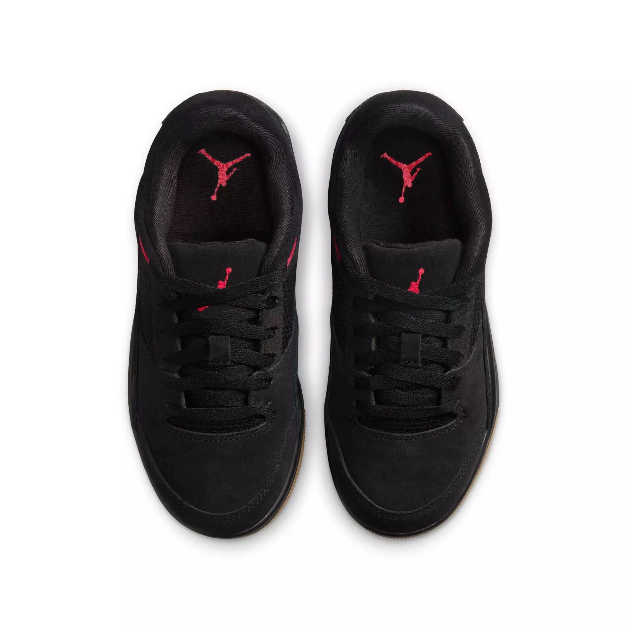 Jordan Flight Court "Black/Varsity Red/Gum Med Brown" Grade School Boys' Shoe - BLACK/GUM