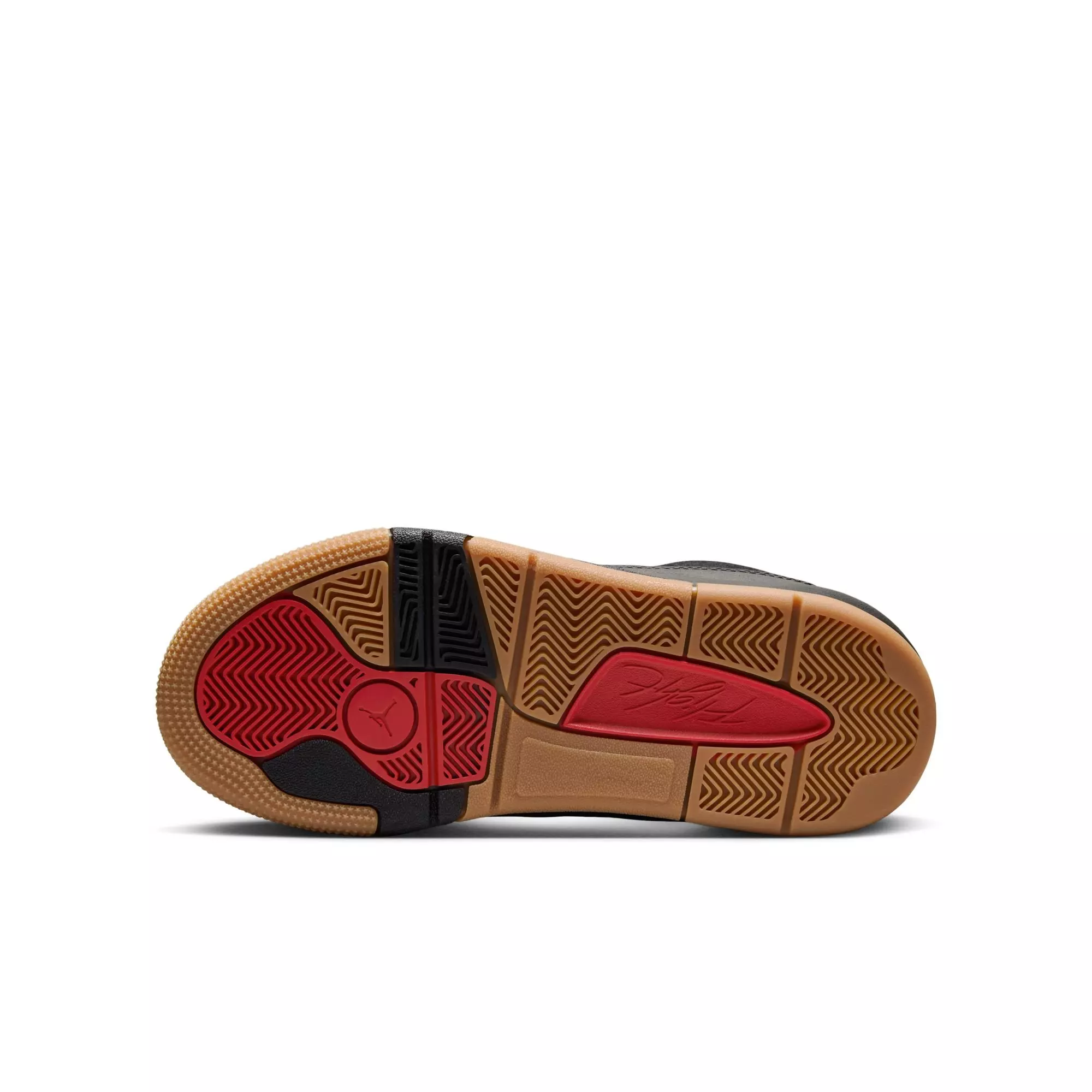 Jordan Flight Court "Black/Varsity Red/Gum Med Brown" Grade School Boys' Shoe - BLACK/GUM