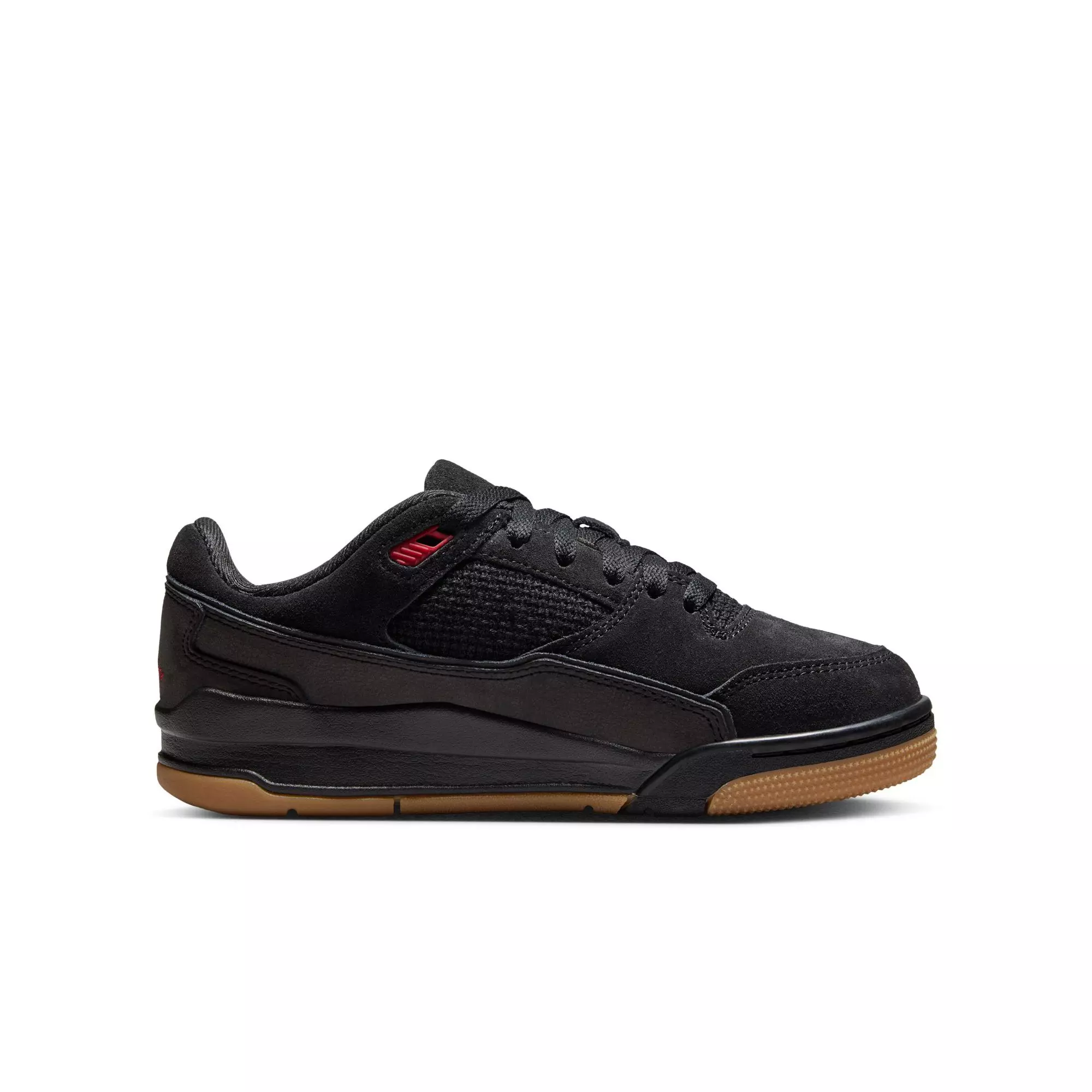 Jordan Flight Court "Black/Varsity Red/Gum Med Brown" Grade School Boys' Shoe - BLACK/GUM
