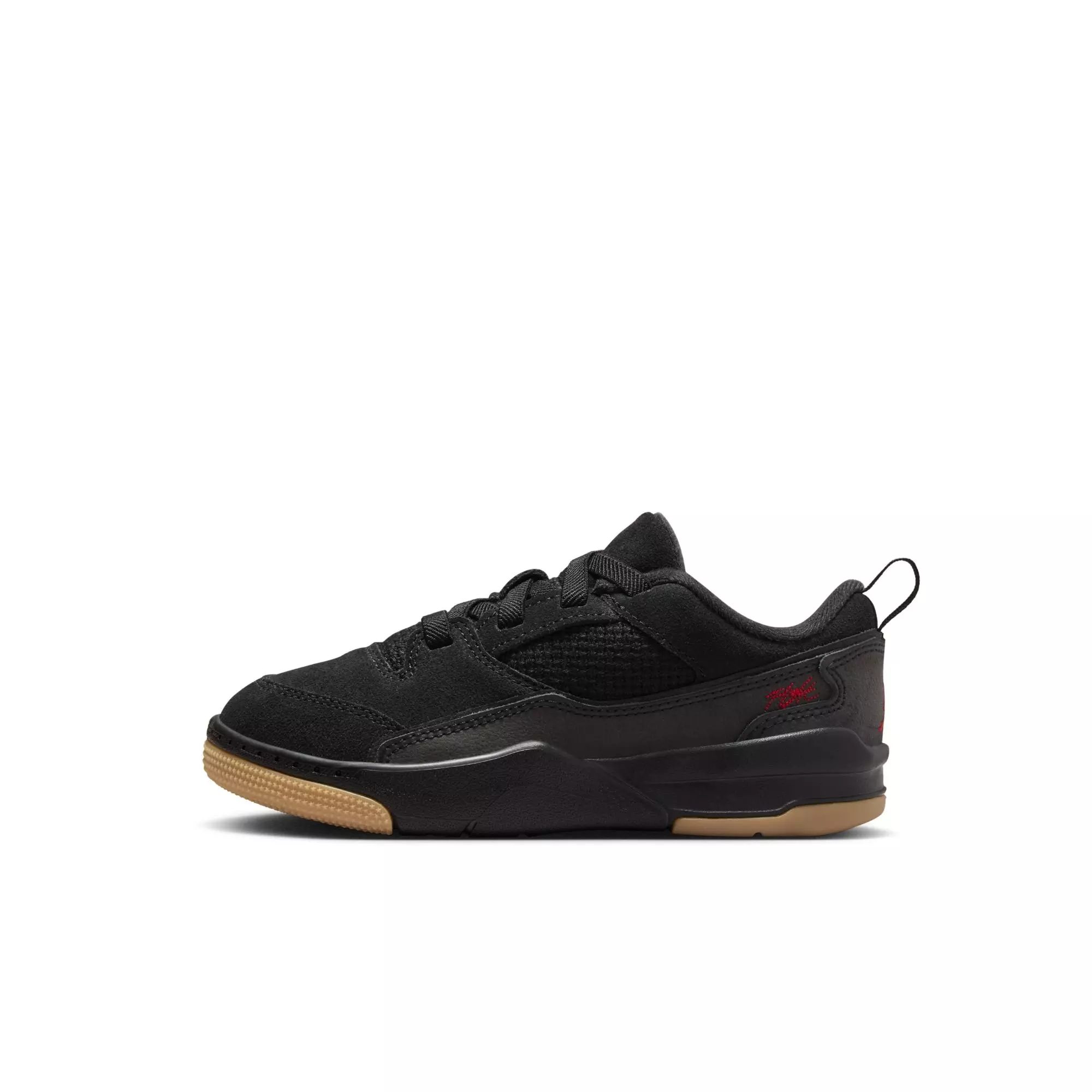Jordan Flight Court "Black/Varsity Red/Gum Med Brown" Preschool Boys' Shoe - BLACK/GUM