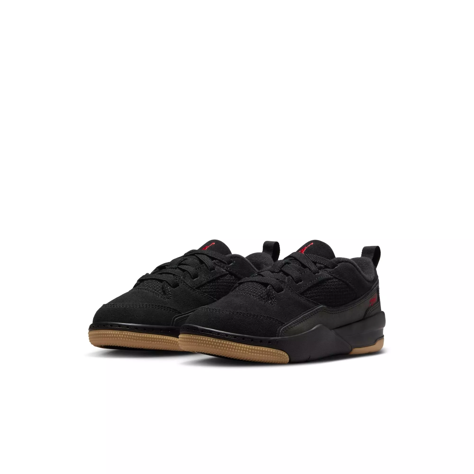 Jordan Flight Court "Black/Varsity Red/Gum Med Brown" Preschool Boys' Shoe - BLACK/GUM