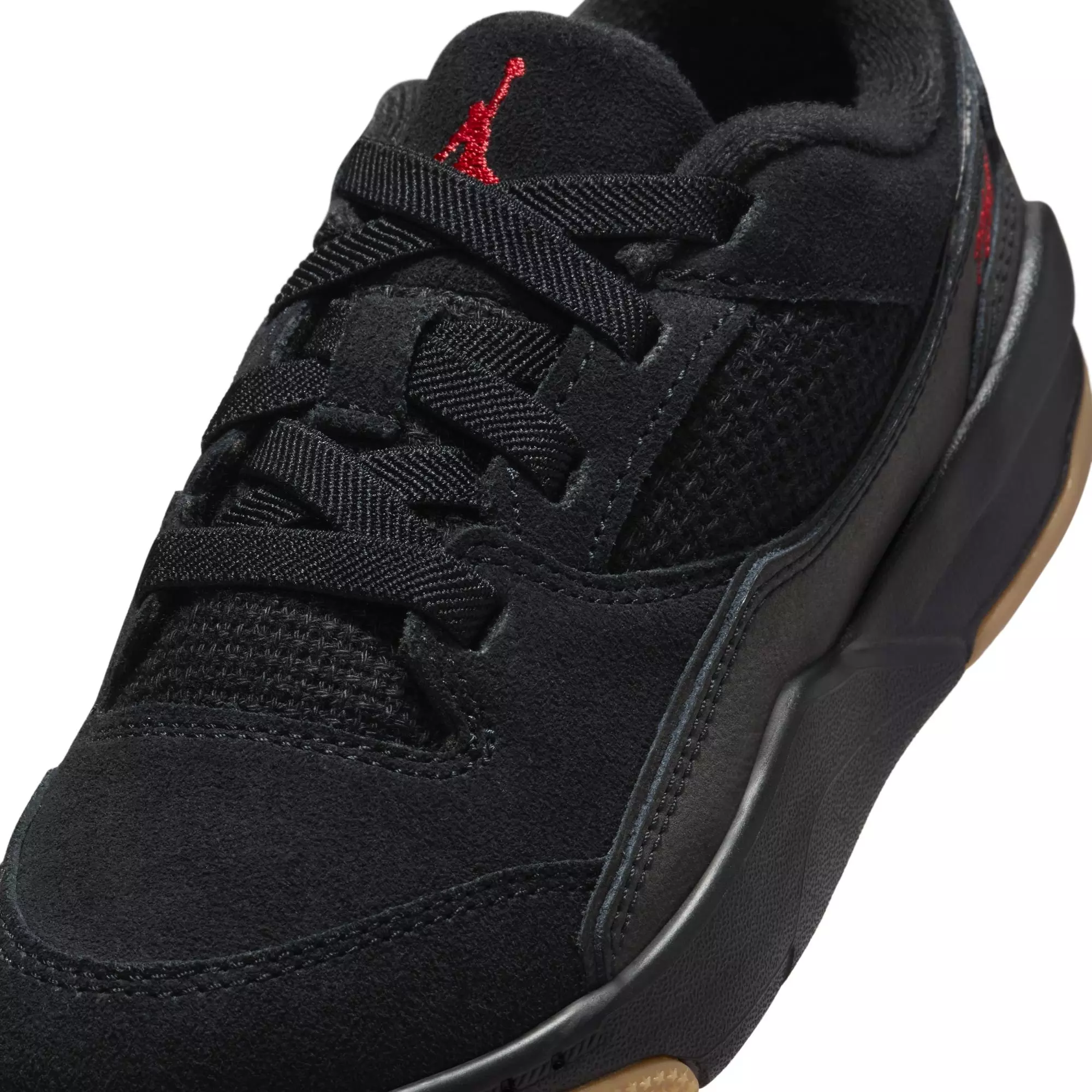 Jordan Flight Court "Black/Varsity Red/Gum Med Brown" Preschool Boys' Shoe - BLACK/GUM