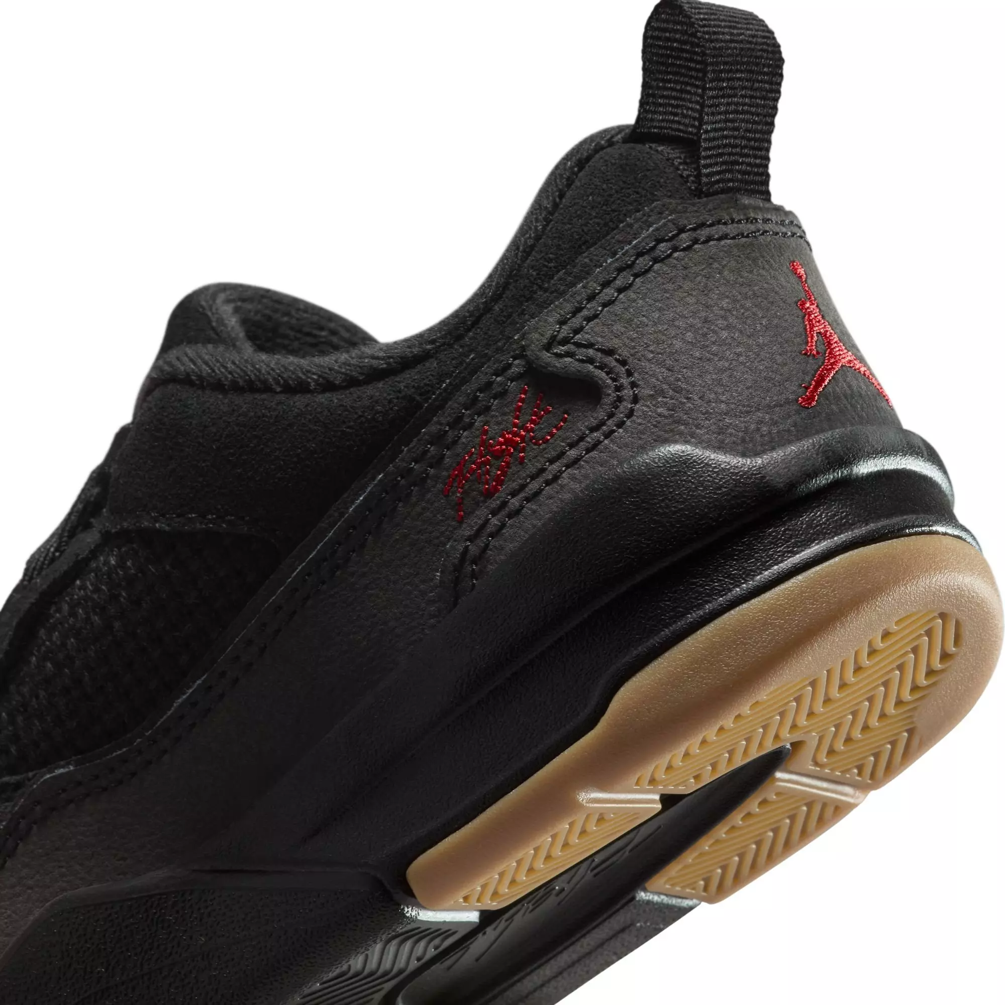 Jordan Flight Court "Black/Varsity Red/Gum Med Brown" Preschool Boys' Shoe - BLACK/GUM