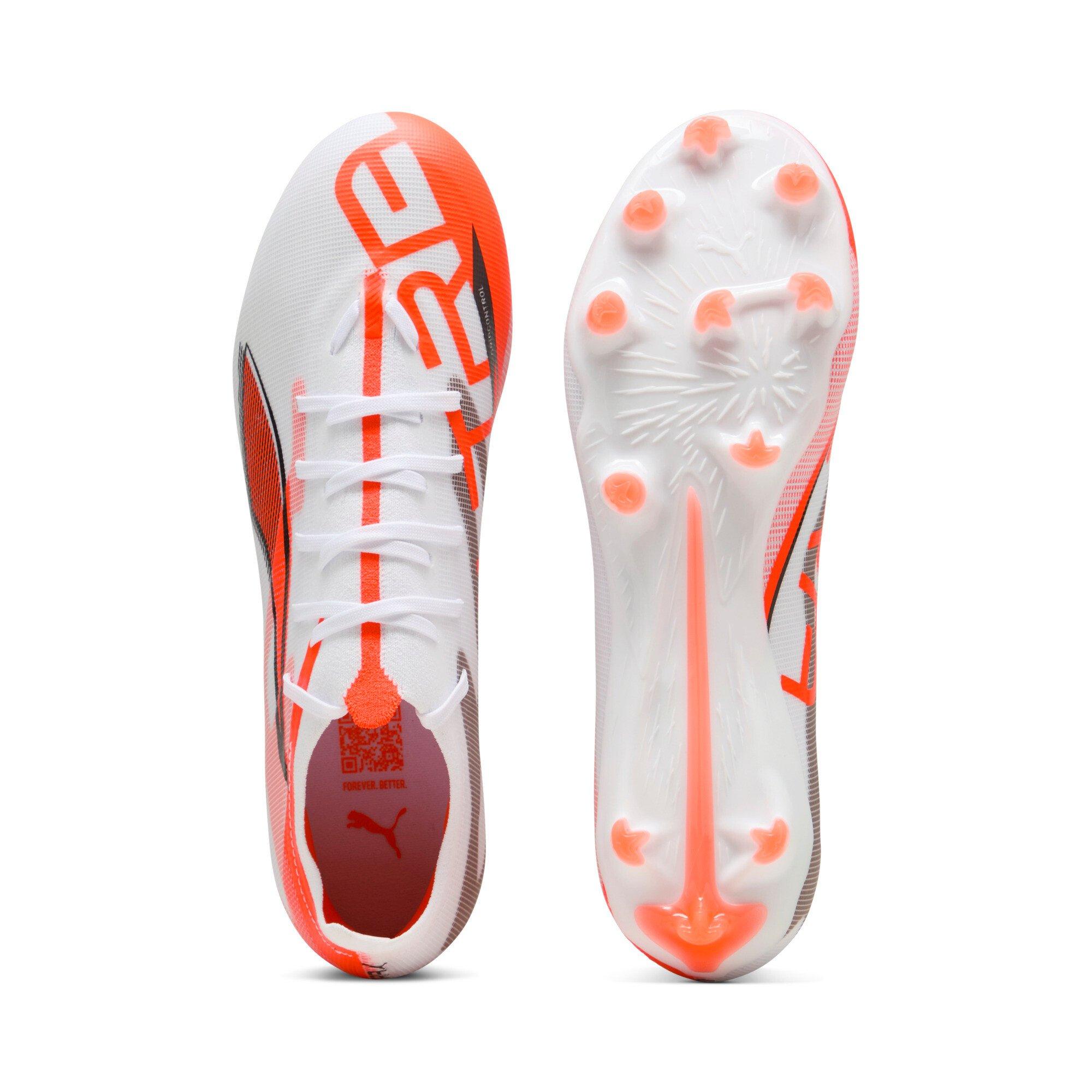 PUMA Ultra 5 Match Unlimited "White/Orange" Men's Soccer Cleat - WHITE/ORANGE Thumbnail View 5