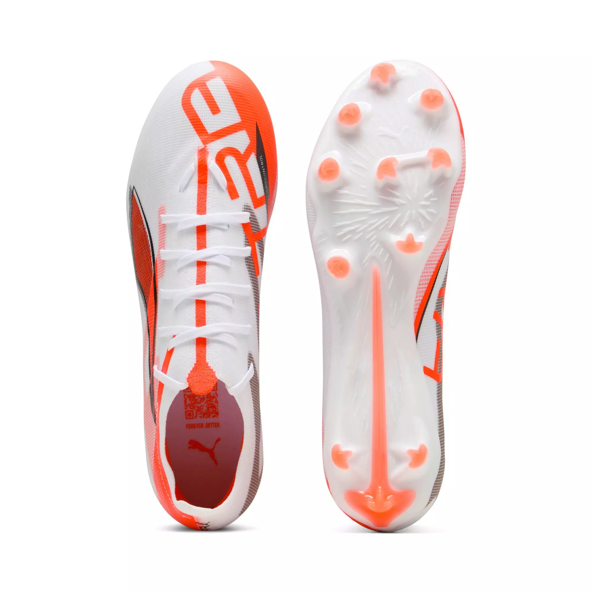 PUMA Ultra 5 Match Unlimited "White/Orange" Men's Soccer Cleat - WHITE/ORANGE