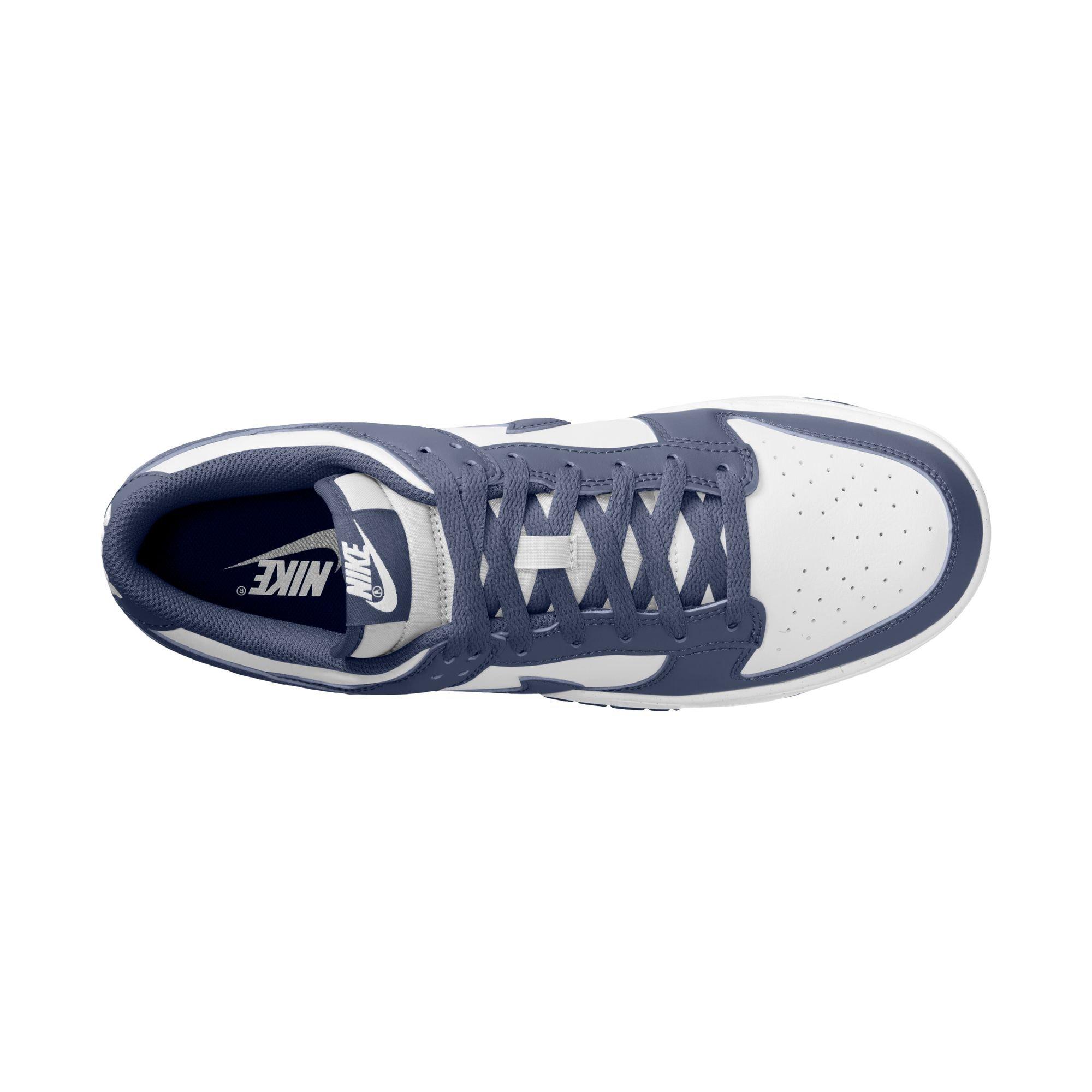 Nike Dunk Low Retro "White/Midnight Navy" Men's Shoe - WHITE/NAVY Thumbnail View 8