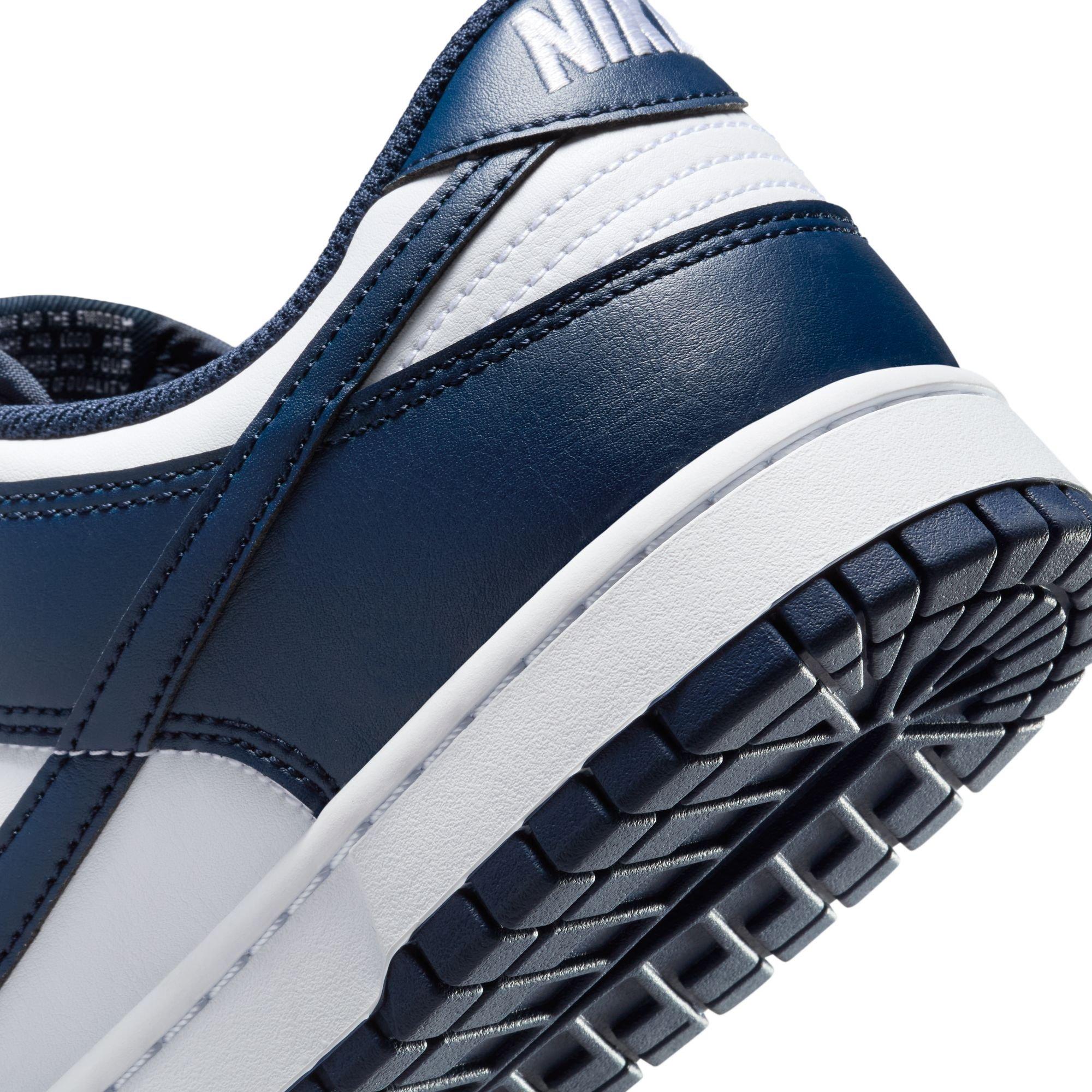 Nike Dunk Low Retro "White/Midnight Navy" Men's Shoe - WHITE/NAVY Thumbnail View 11