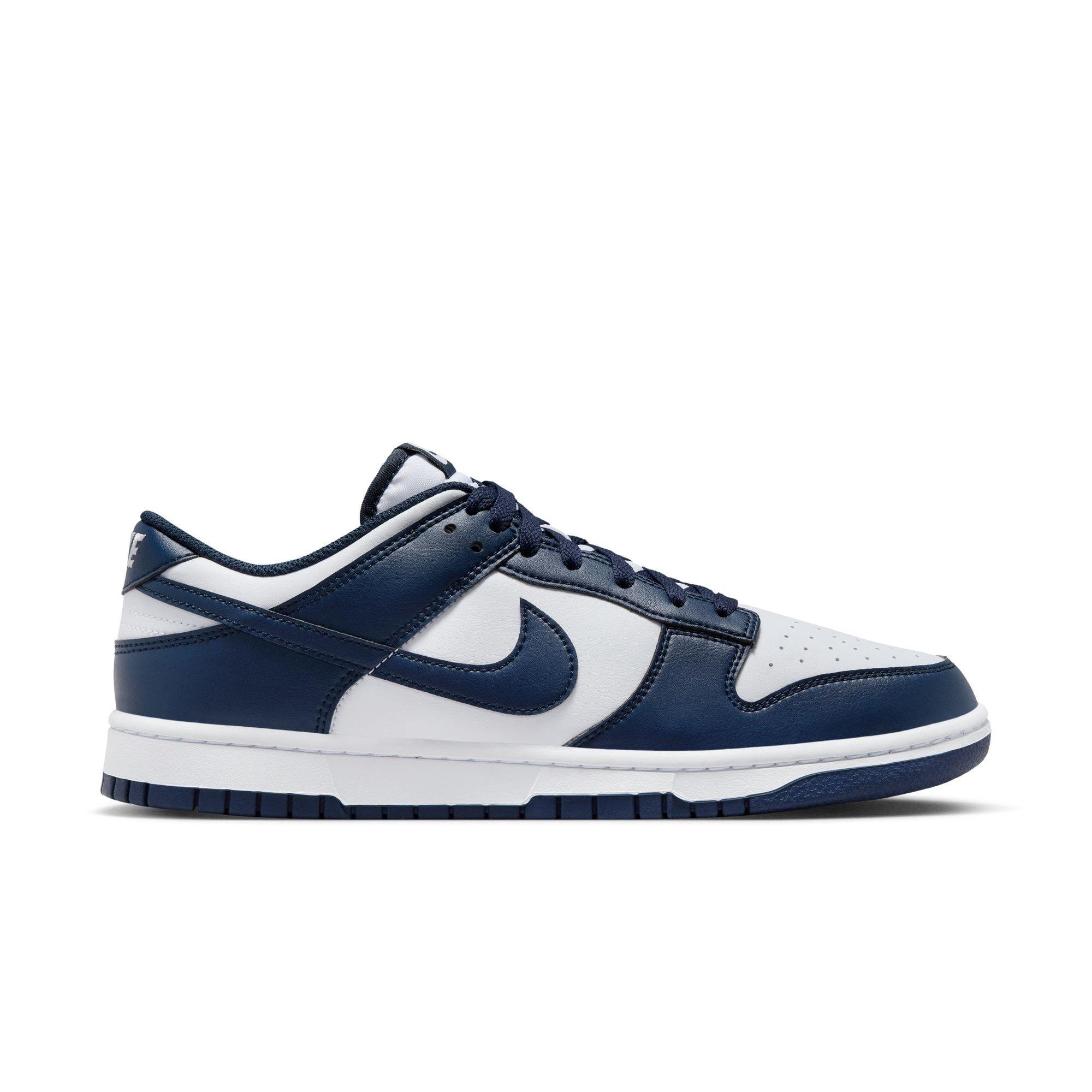 Nike Dunk Low Retro "White/Midnight Navy" Men's Shoe - WHITE/NAVY Thumbnail View 1