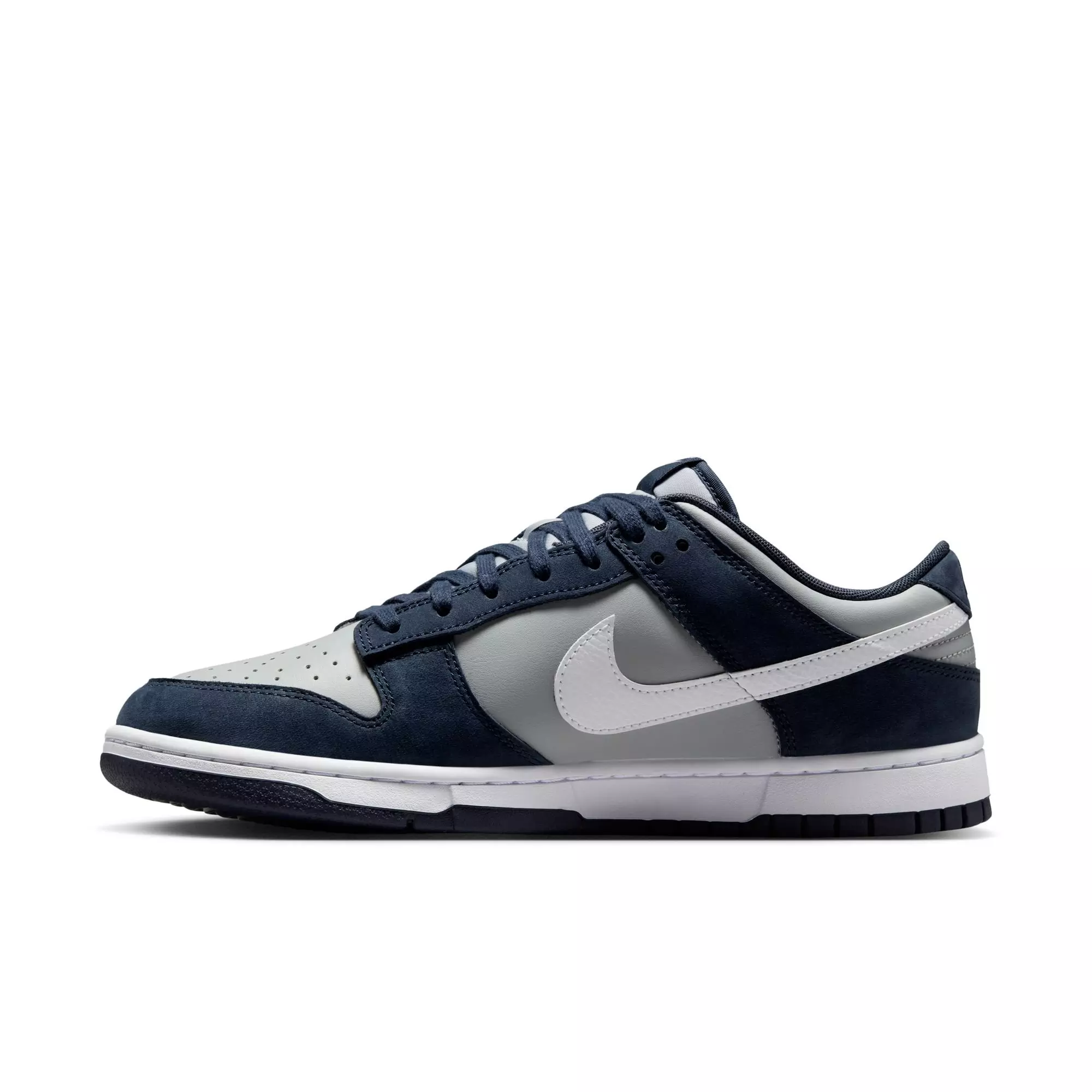 Nike Dunk Low "Obsidian/White/Lt Smoke Grey" Men's Shoe - WHITE/GREY