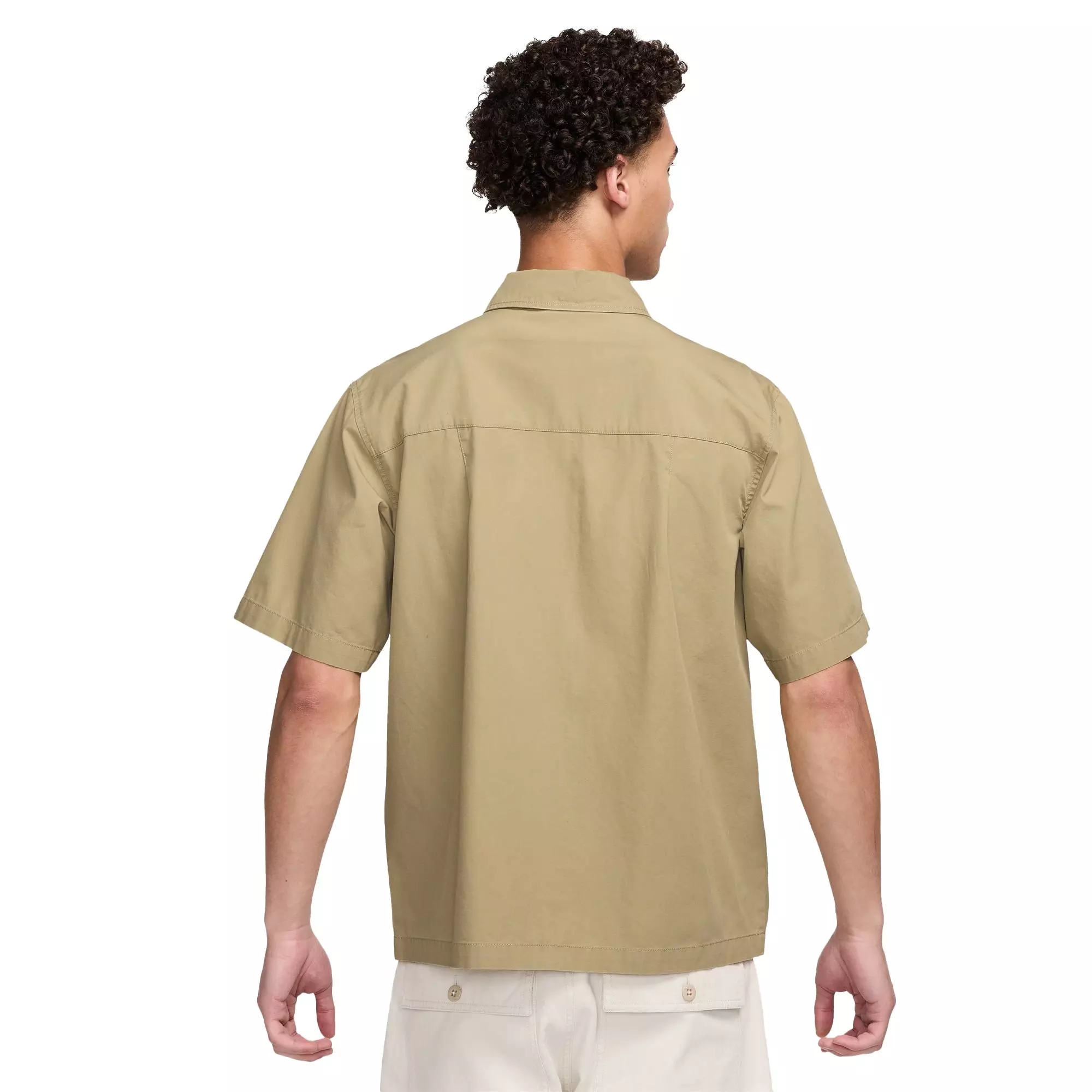 Nike Men's Club Short-Sleeve Button Up Shirt - BEIGE